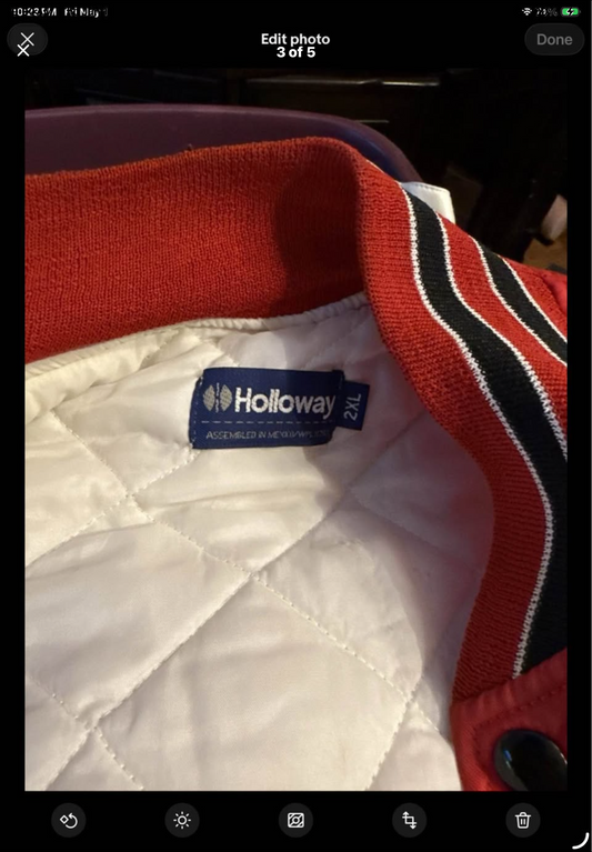 Vintage Holloway Nylon Varsity Bomber “ST. FRANCISCO” Jacket Black Size 2XL