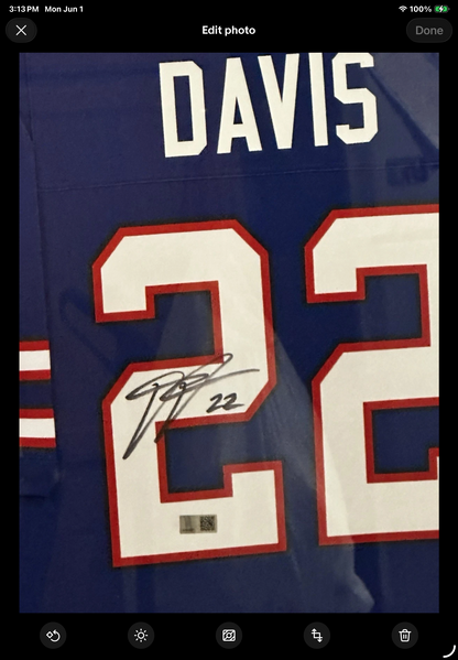 Ray Davis NIKE AUTHENTIC  Signed Framed Jersey TSE-COA Buffalo Bills