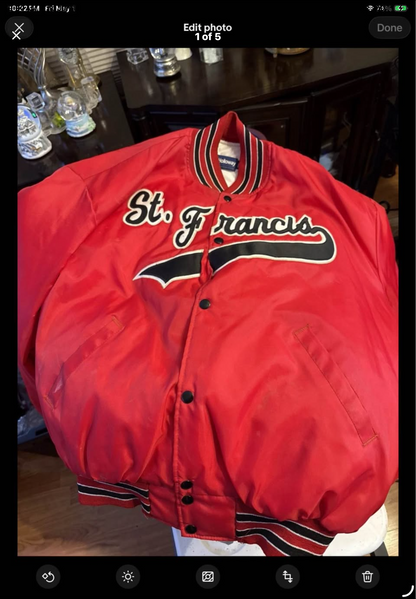 Vintage Holloway Nylon Varsity Bomber “ST. FRANCISCO” Jacket Black Size 2XL
