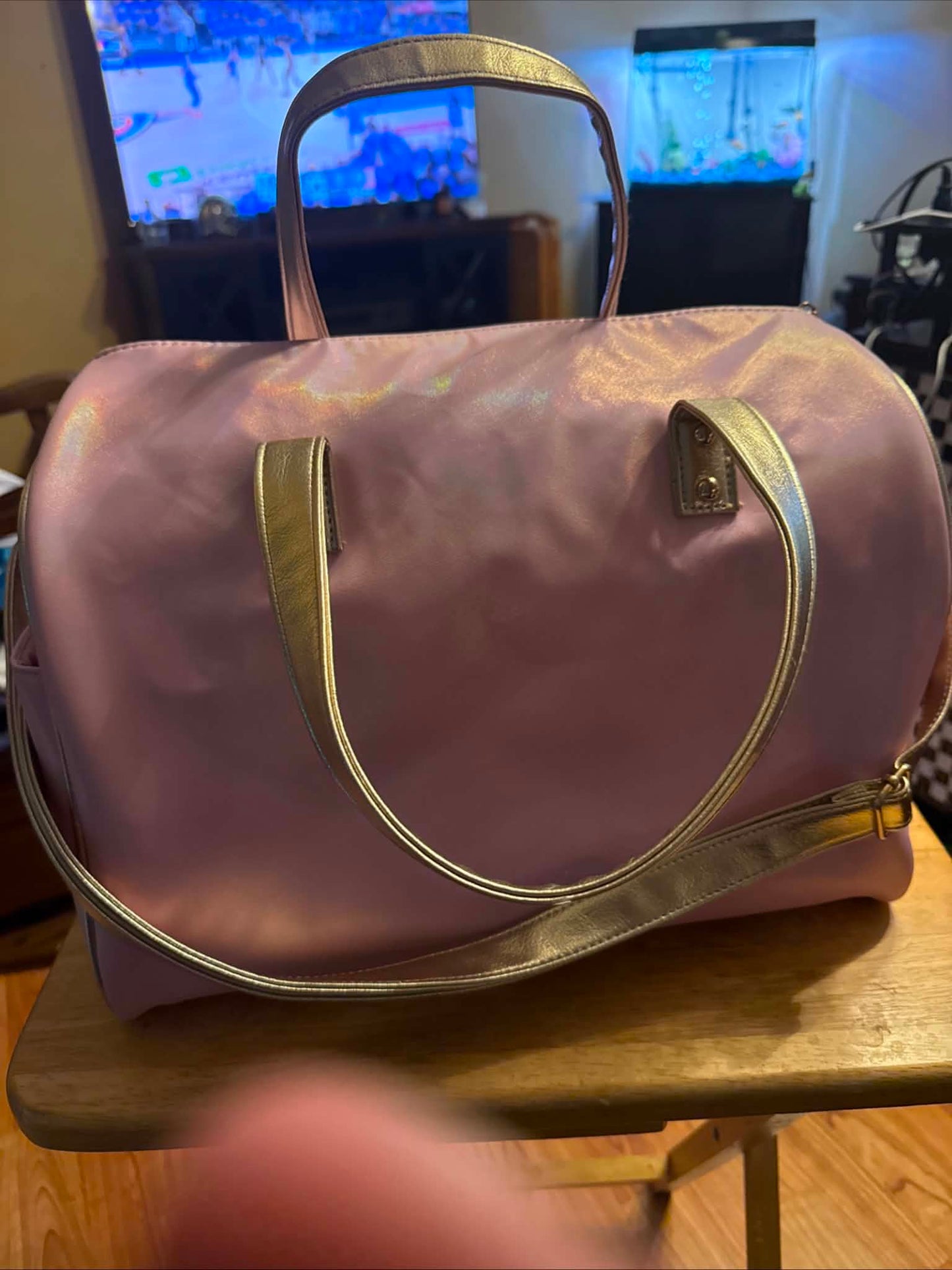 Pink Kitty Unicorn Duffle Bag Little Girls Travel Bag with Shoulder Strap