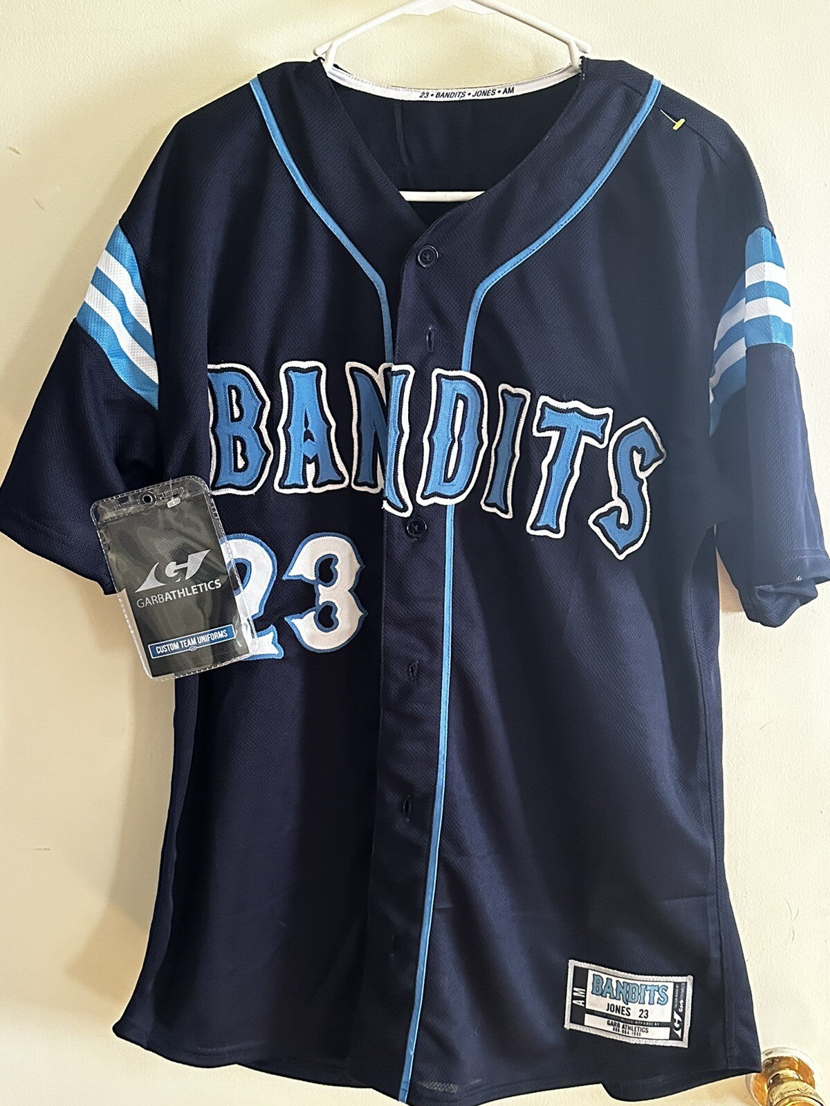 NWT Garb Athletics Salesman Sample Baseball Jersey Bandits (N)0