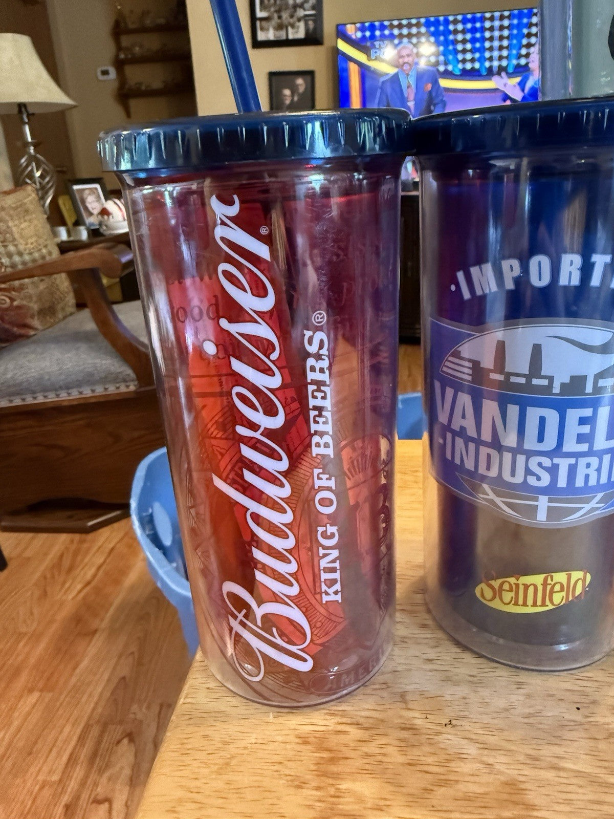 LOT 2 BUDWEISER, 2 VANDALAY 20oz 2 STARBUCKS 16oz TUMBLERS-STRAWS, LIDS  Box 221