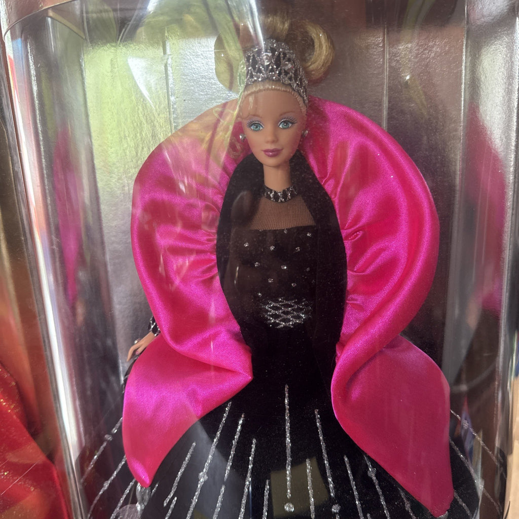 (2) Very Rare 1997, 1998 Holiday Barbie. Printing Mistakes On box! NIB. SHE4