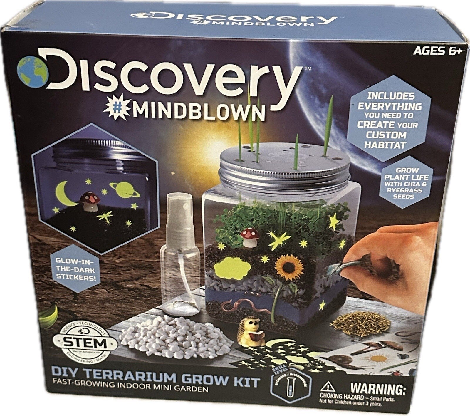 Discovery #Mindblown DIY Terrarium Grow Kit STEM Brand New!! Age 6+0