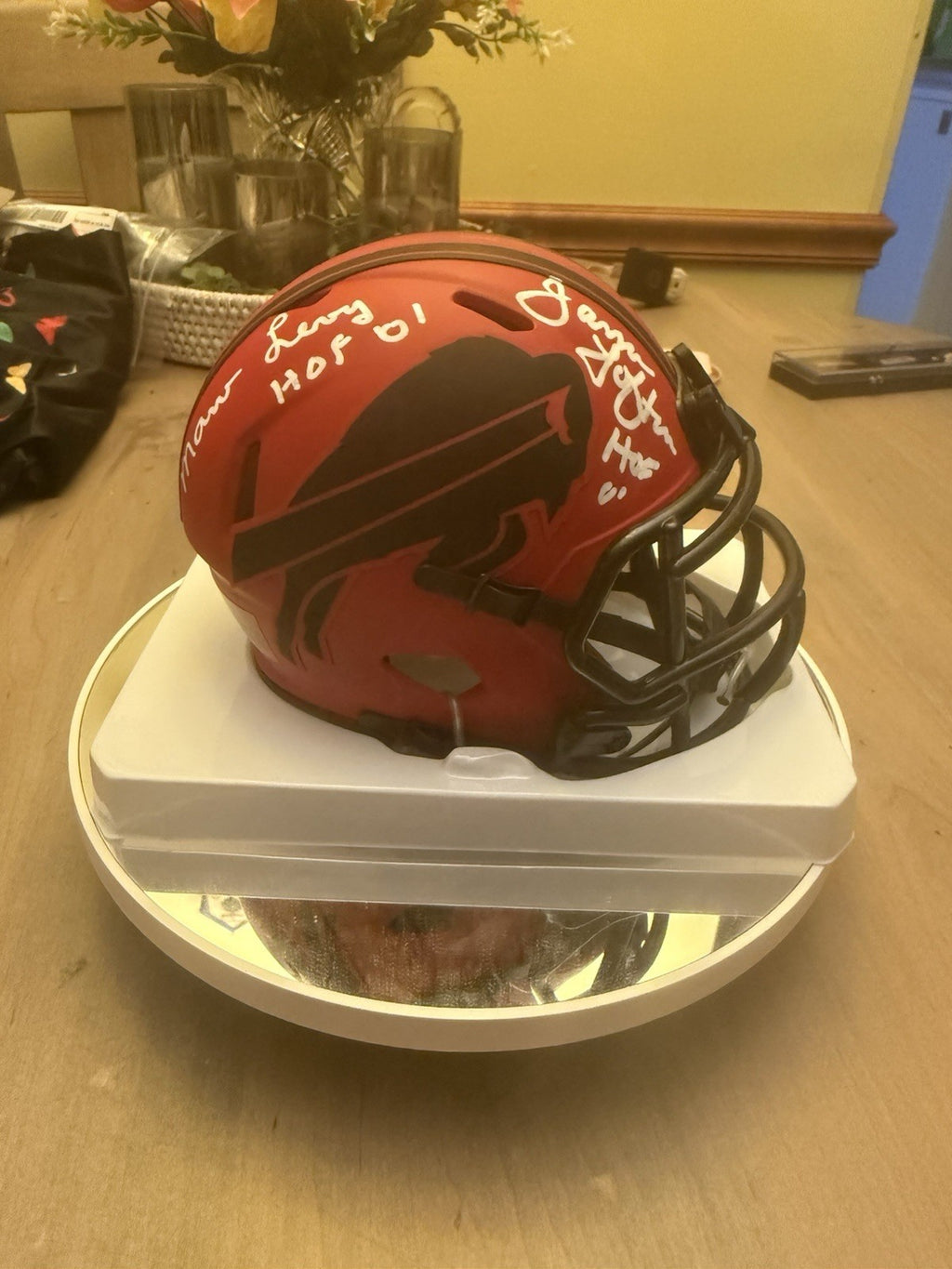 James Lofton/Marv Levy Autographed Buffalo Bills Rave Mini Helmet, HOF INSC TSE0