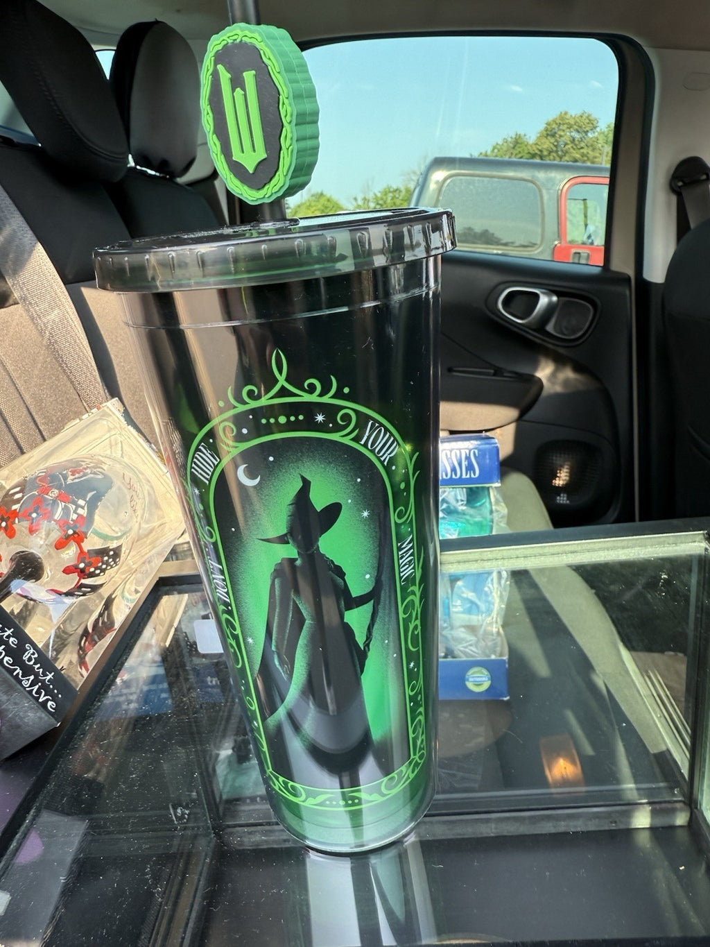 NEW Wicked Magic 24 oz Travel Tumbler Lid Straw Topper BIN 991