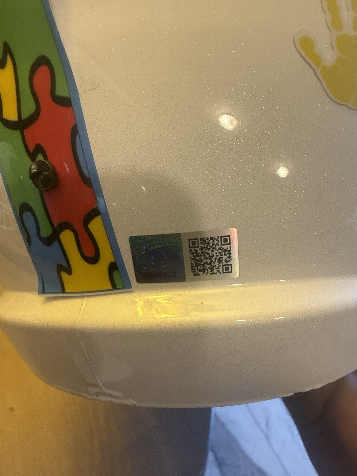 Bills Jim Kelly / Marv Levy Full Size “Autism” Custom Rep With Visor and TSE COA4