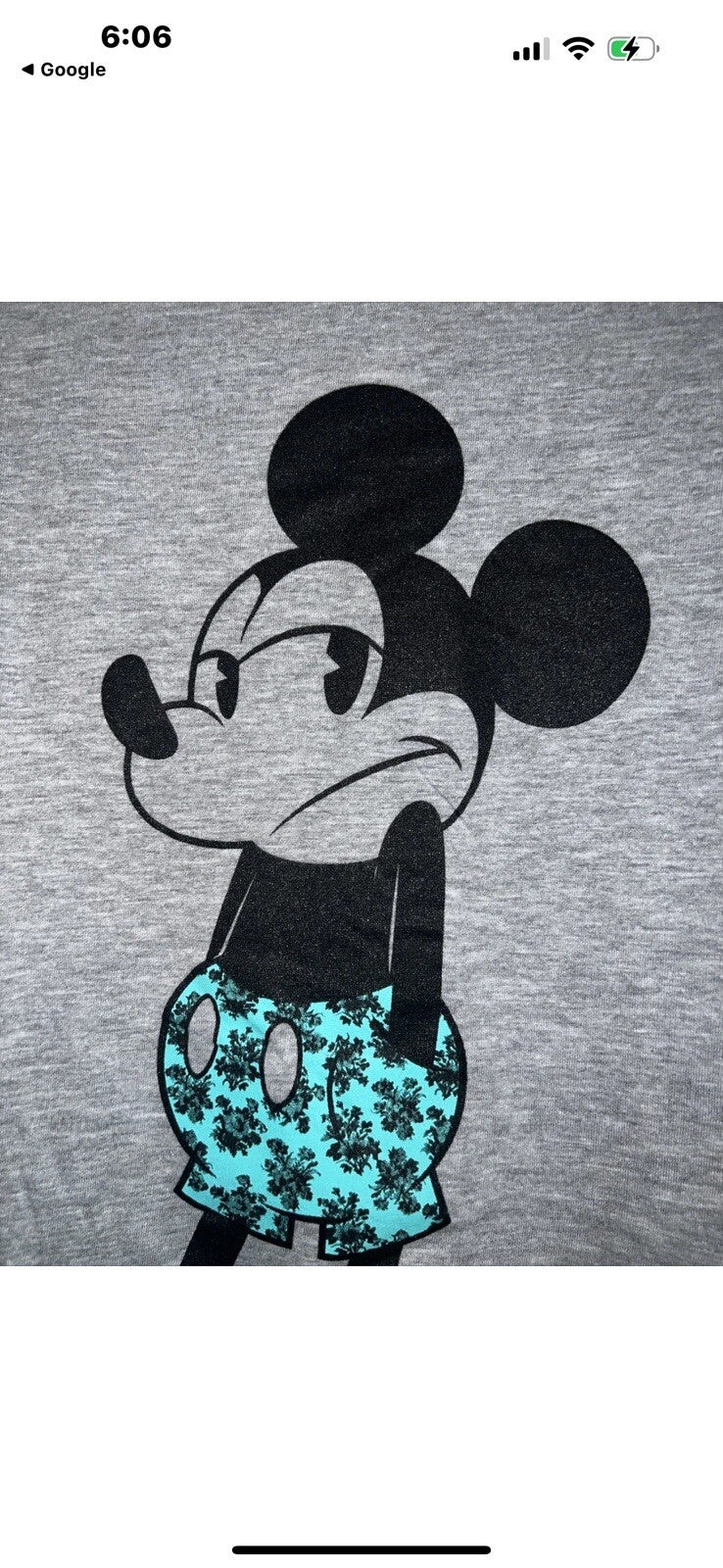 Mickey Mouse T-Shirt Size Large  NEFF DISNEY COLLECTION Gray color Men’s B 3443