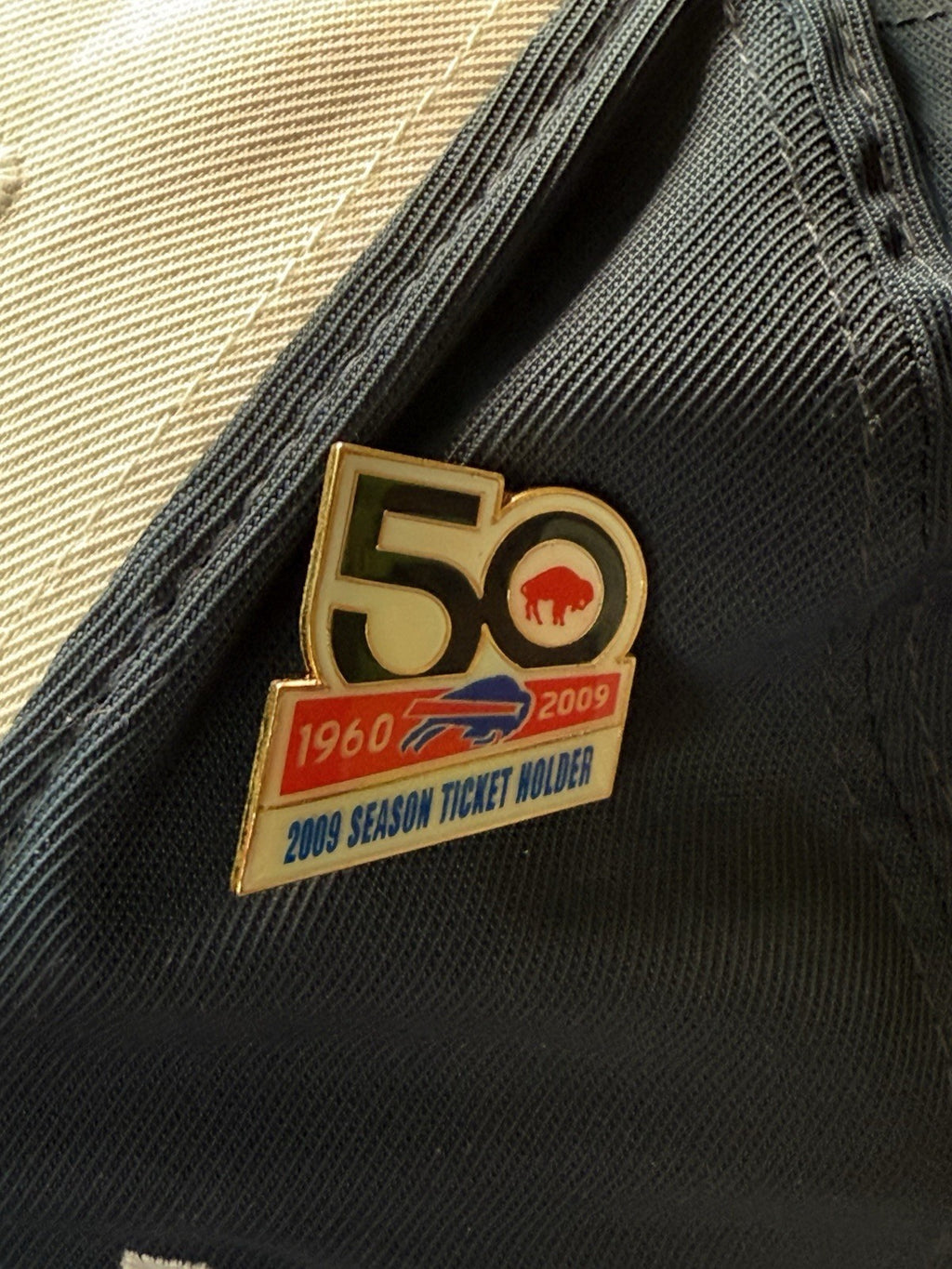 Buffalo Bills Signed Hat Plus 2008, 2009 Season Pass, and 60th Pins -size L/XL3