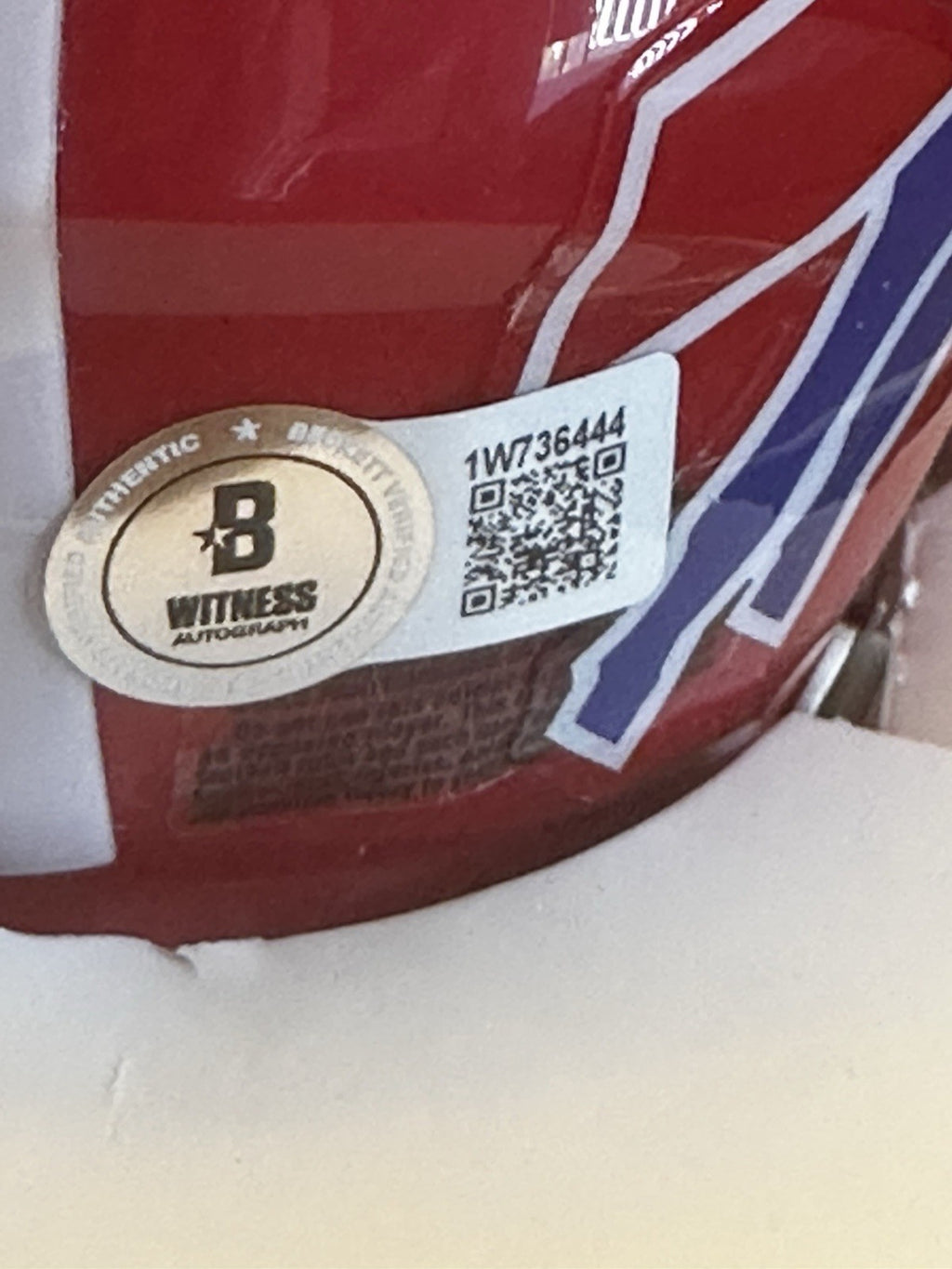 Scott Norwood Signed Auto Bills Mini Helmet With BAS COA3