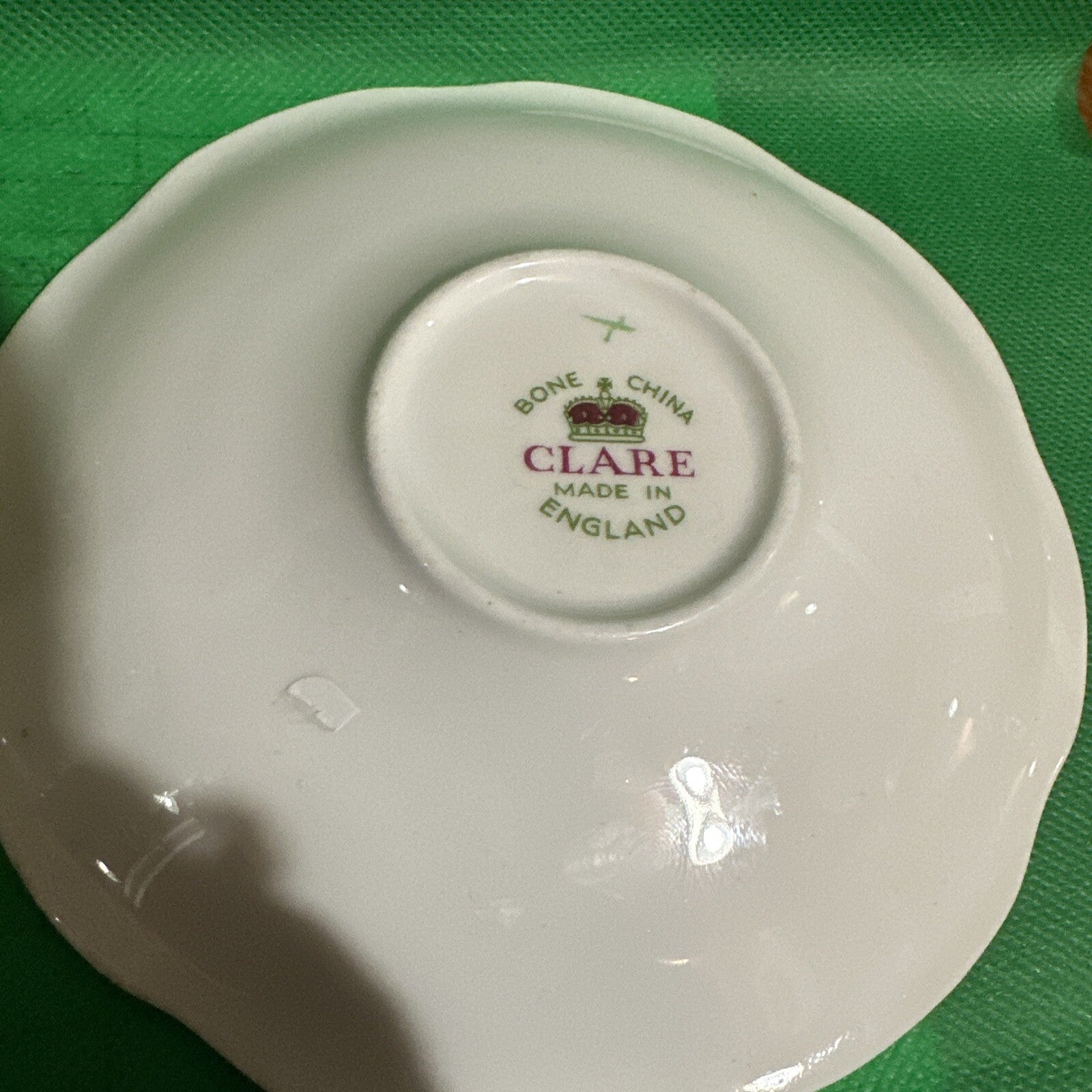 CLARE Bone China Made in England White Floral Cup & Saucer CHN 312