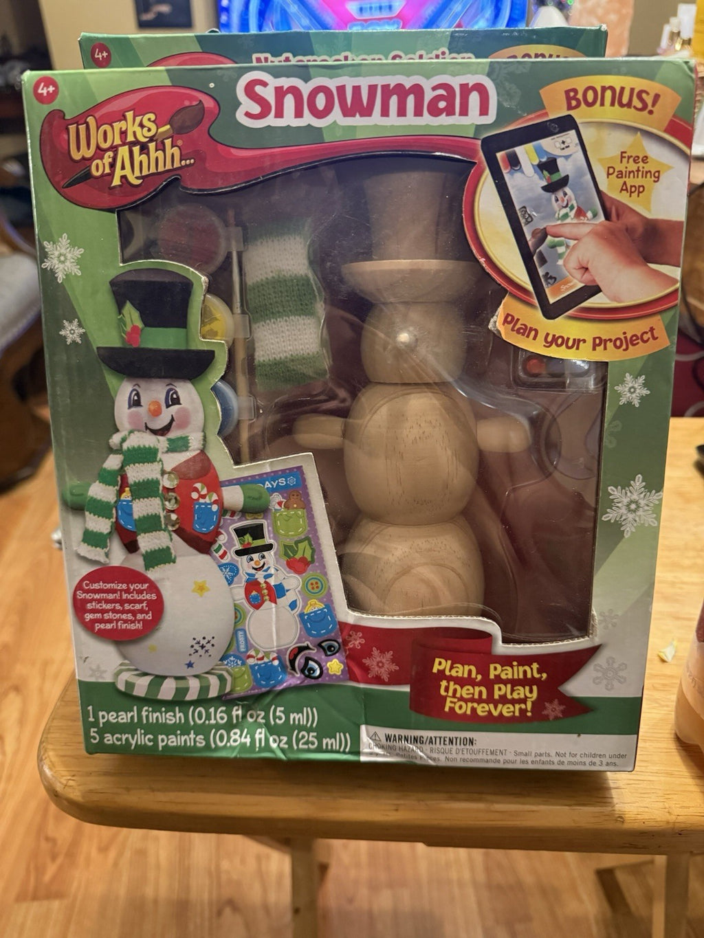 Masterpieces Puzzles Works of Ahhh... Wood Painting Kit - SNOWMAN TUB 30