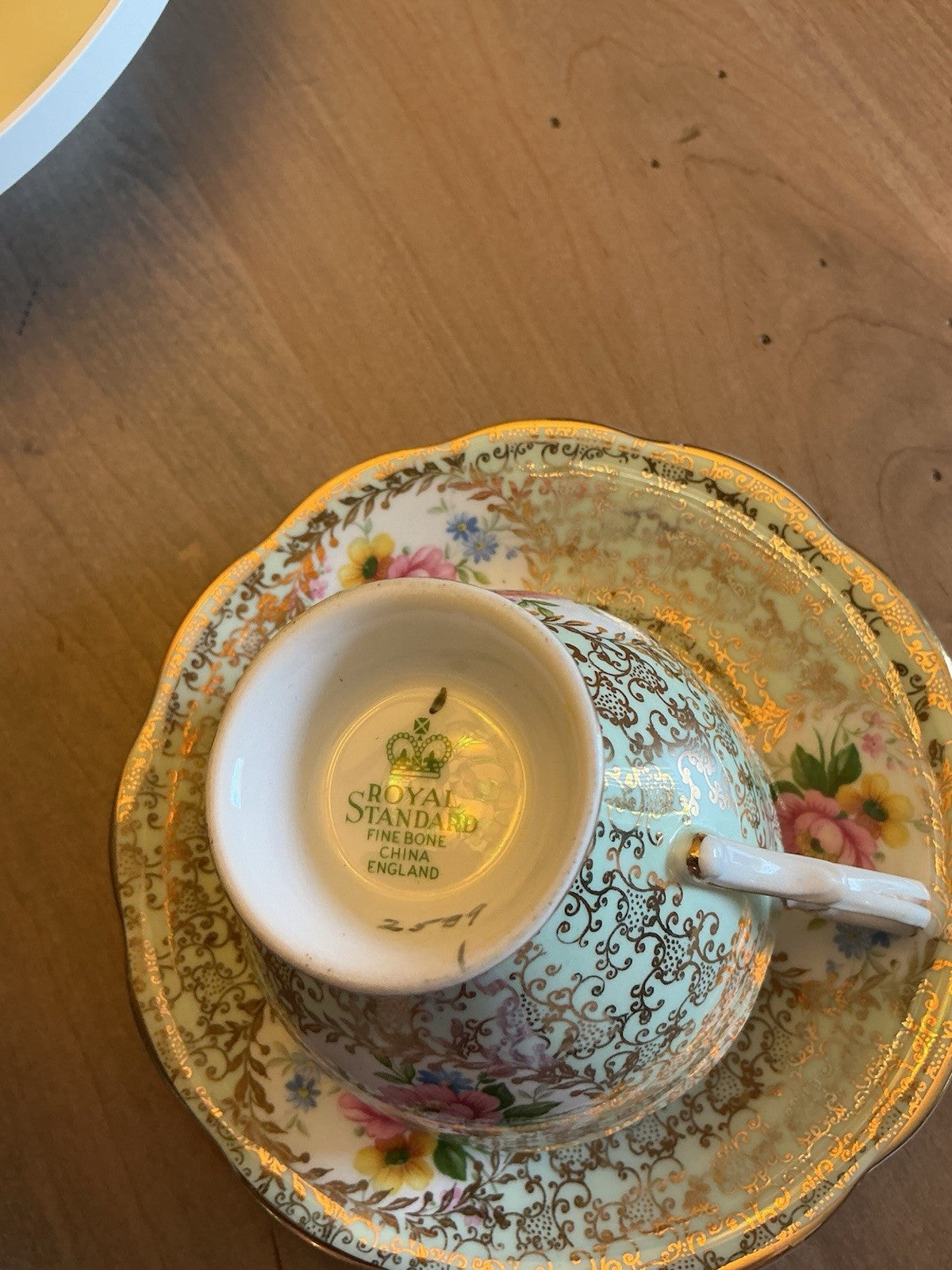 Royal Standard Teacup and Saucer Pink Rose Gold Accents CHN 334
