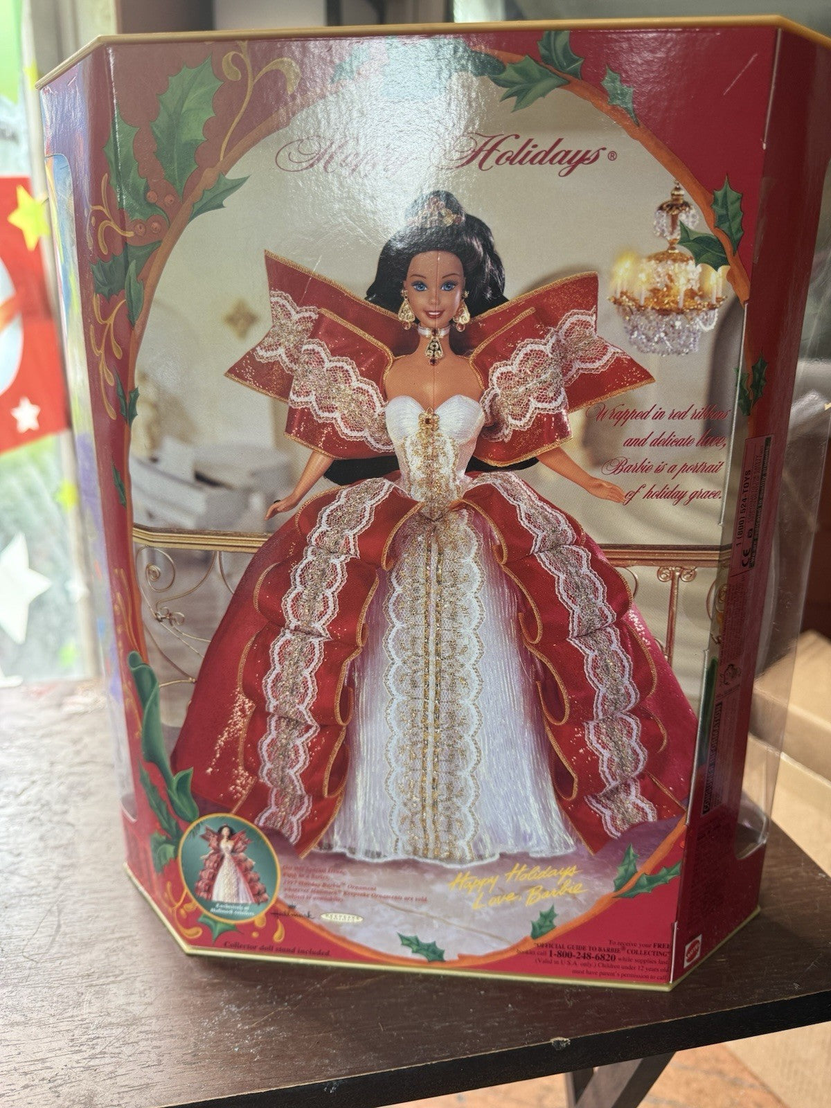 RARE 1997 Misprint Green Eyes Holiday Barbie Happy Holidays Special Edition SHE1