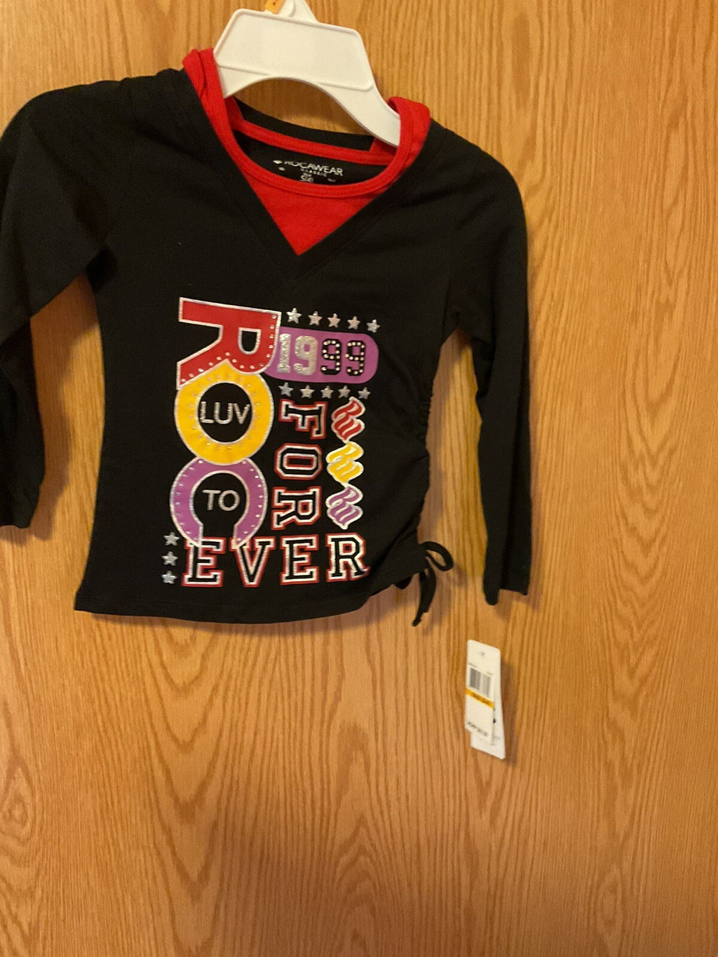Little Boys Black long sleeve shirt w/the Roca - ROC 1999 Sizes 4S & 5M BIN 61