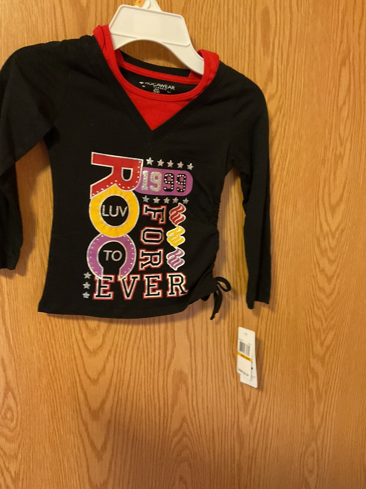 Little Boys Black long sleeve shirt w/the Roca - ROC 1999 Sizes 4S & 5M BIN 61