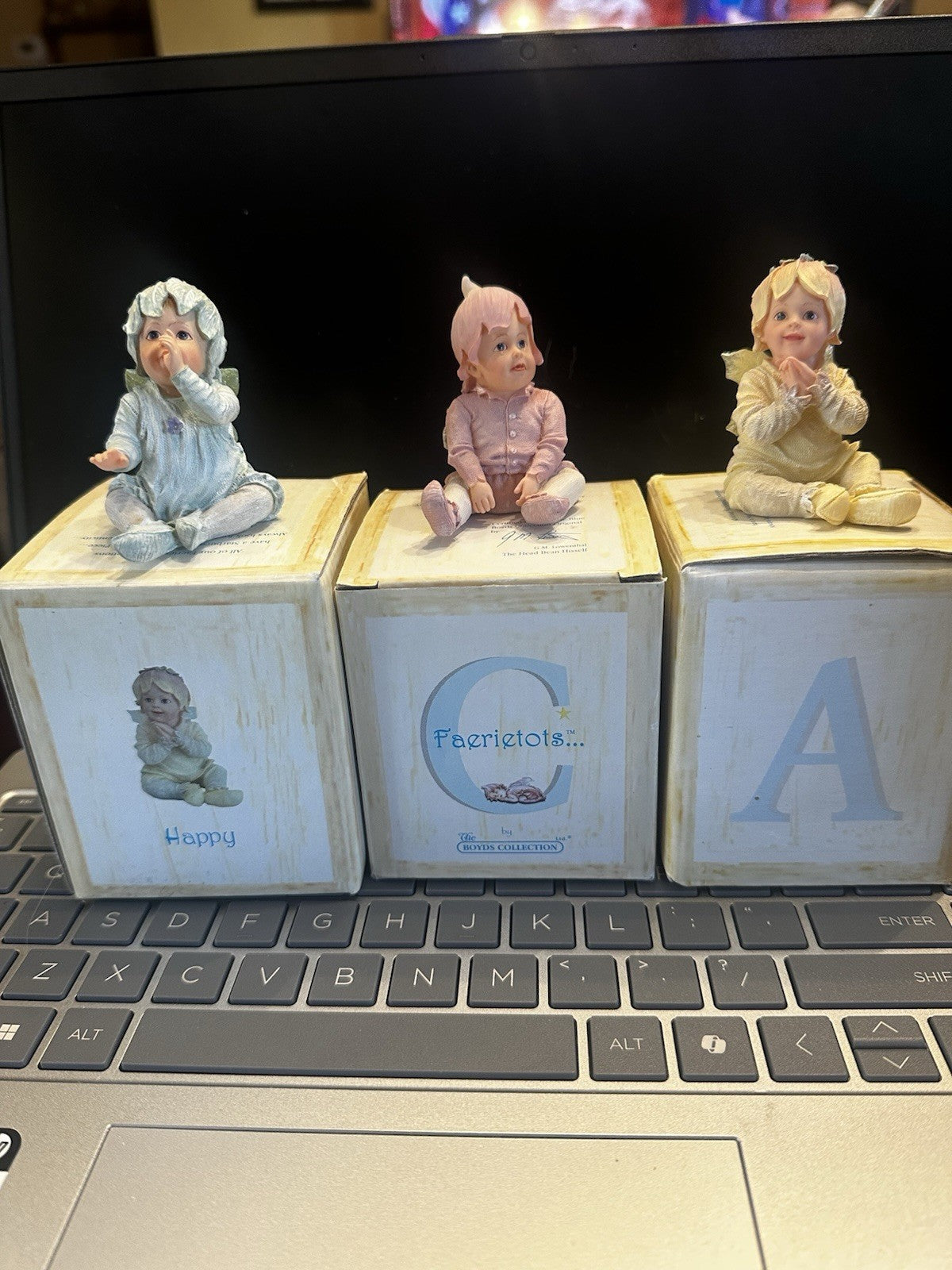 3 Boyds Collection Faerietots In Original Boxes Limited Edition, Numbered XMAS0