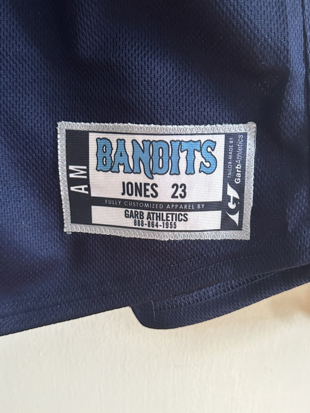 NWT Garb Athletics Salesman Sample Baseball Jersey Bandits (N)3