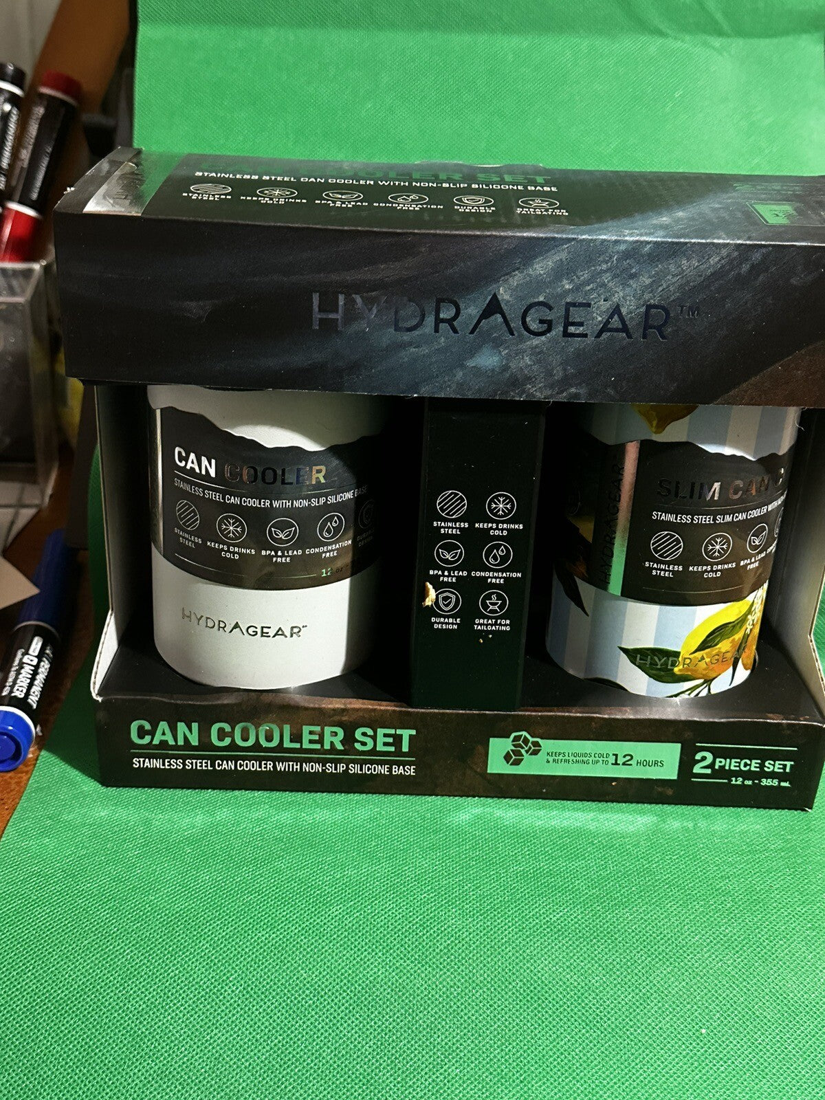 Hydragear Can Cooler Set Stainless Steel0