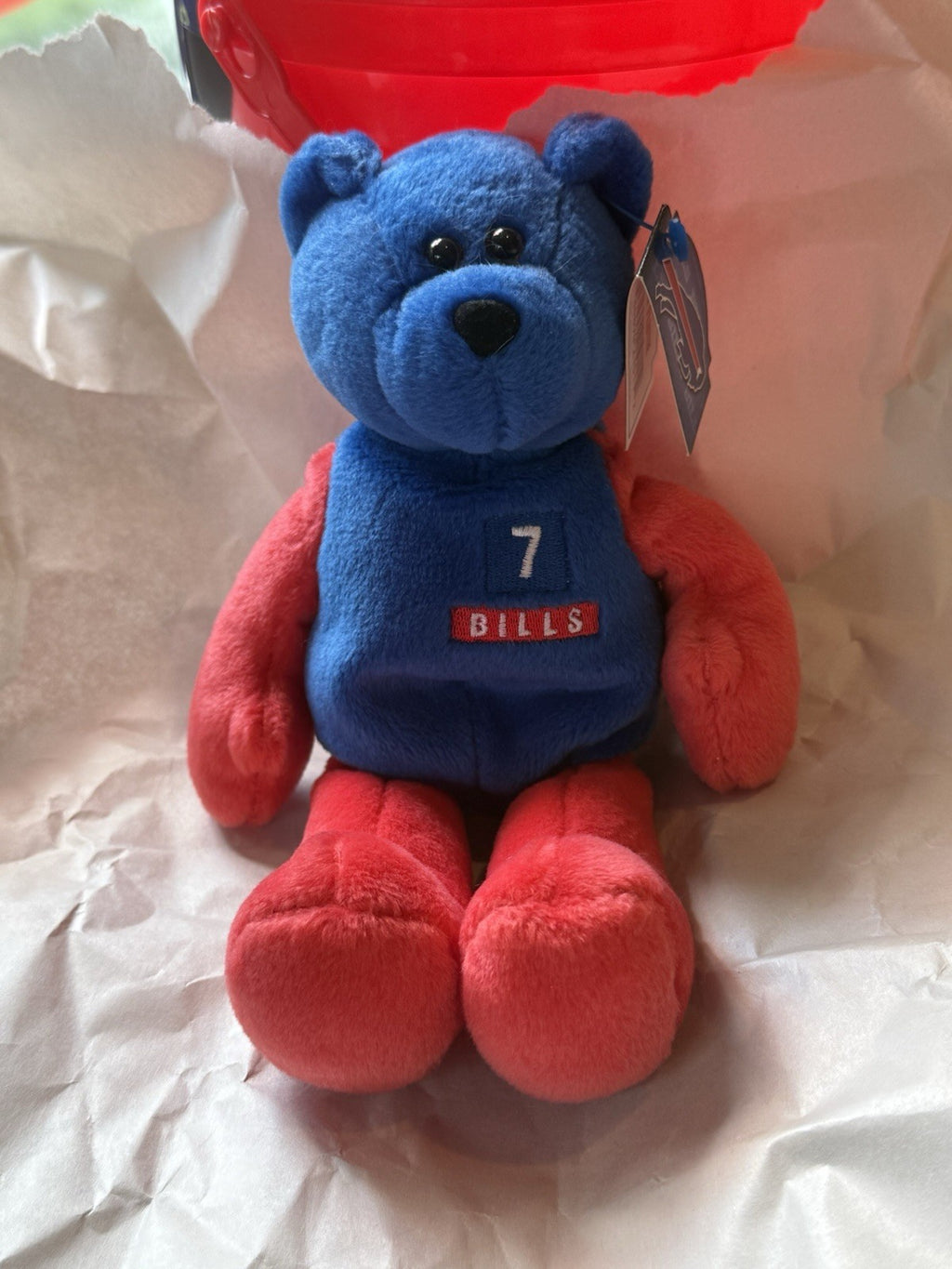VTG  NFL Buffalo Bills Doug Flutie #7 Limited Treasures Bear 1999 Plush BIN 990