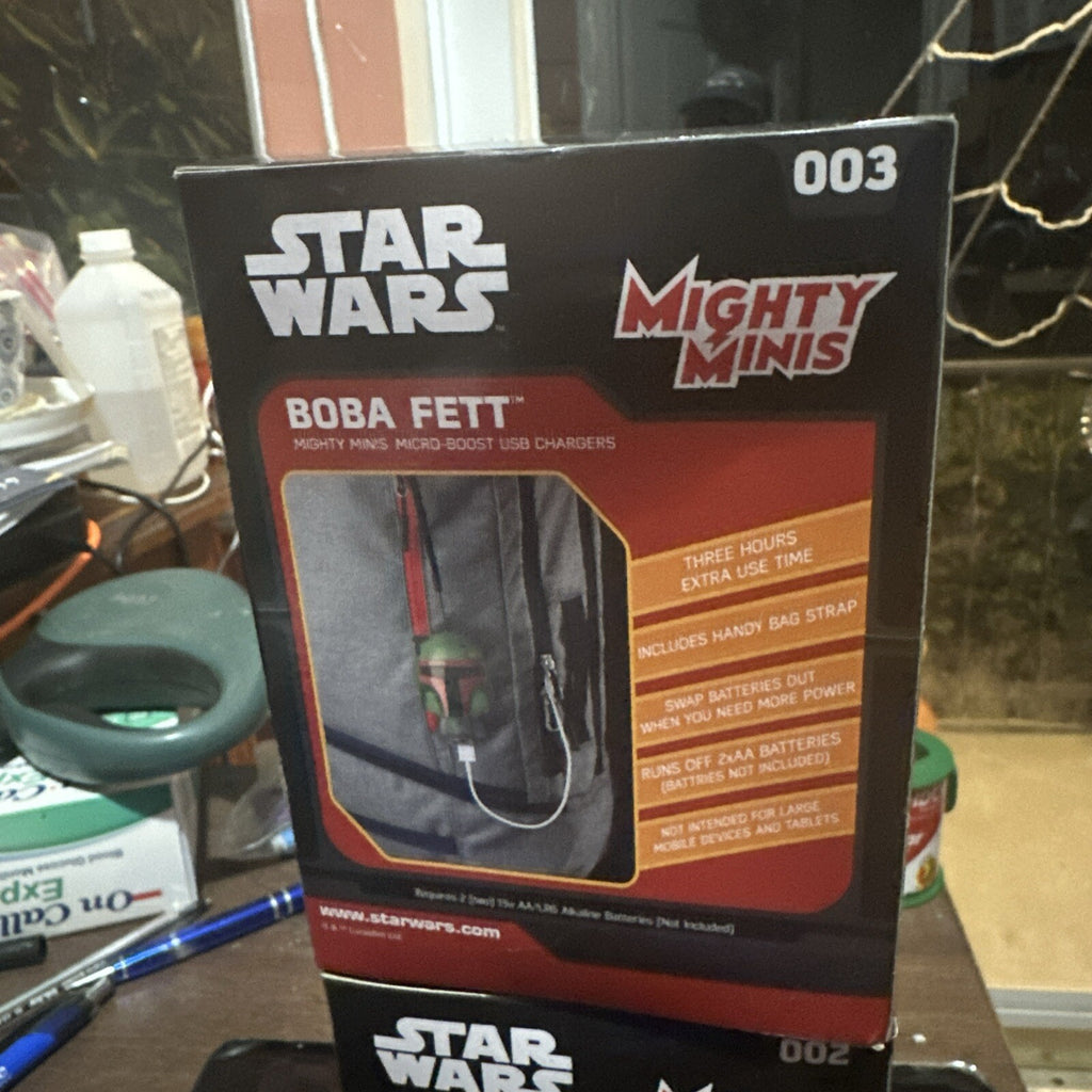 Star Wars Boba Fett Mighty Minis Micro Boost USB Charger BIN 991