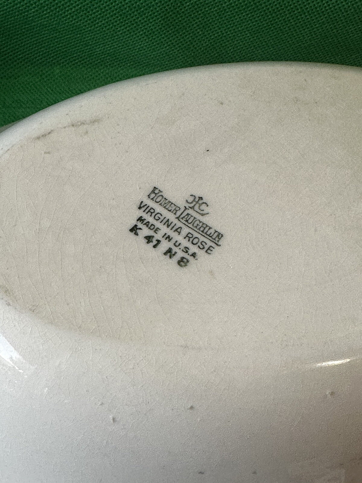 Vintage 1930'sHomer Laughlin "Virginia Rose" Oval Serving Bowl Platinum Trim2