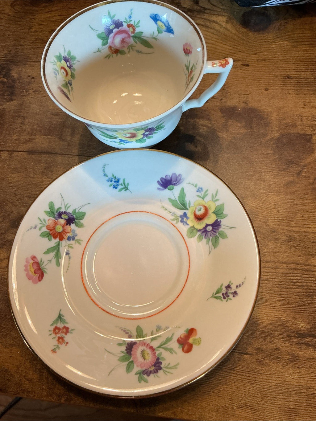 Syracuse China Selma Aberdeen Old Ivory Pattern  Teacup and Saucer. CHN 142