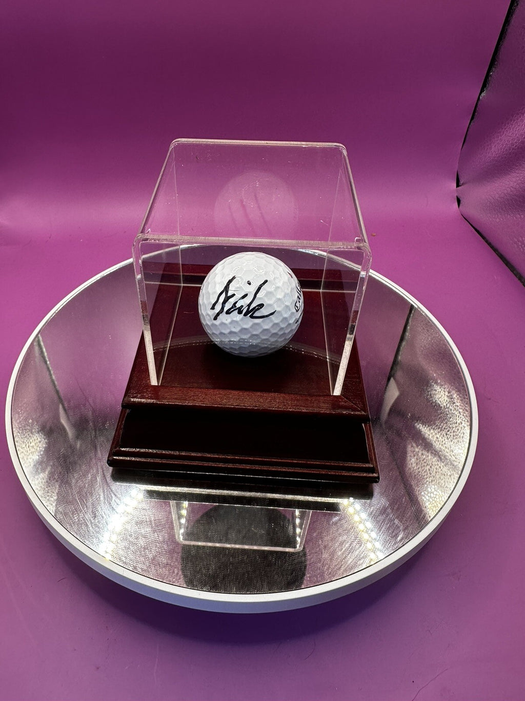 Clubhouse- Golf Ball  Display Case With Signed Stewart Cink Golf Ball COA WHT 30