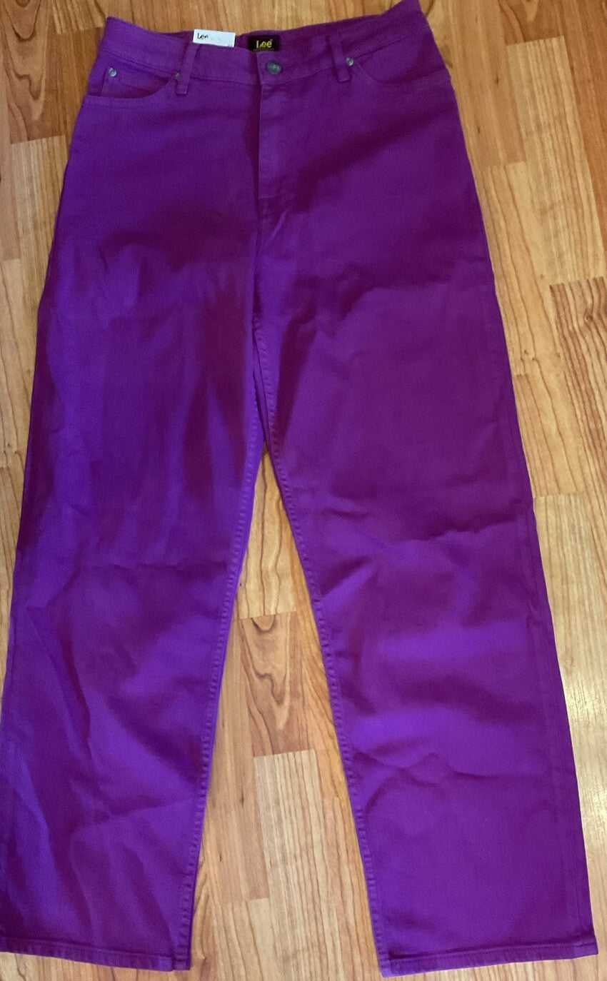 Lee Wide Leg Long Size 29/ M Purple Jeans0