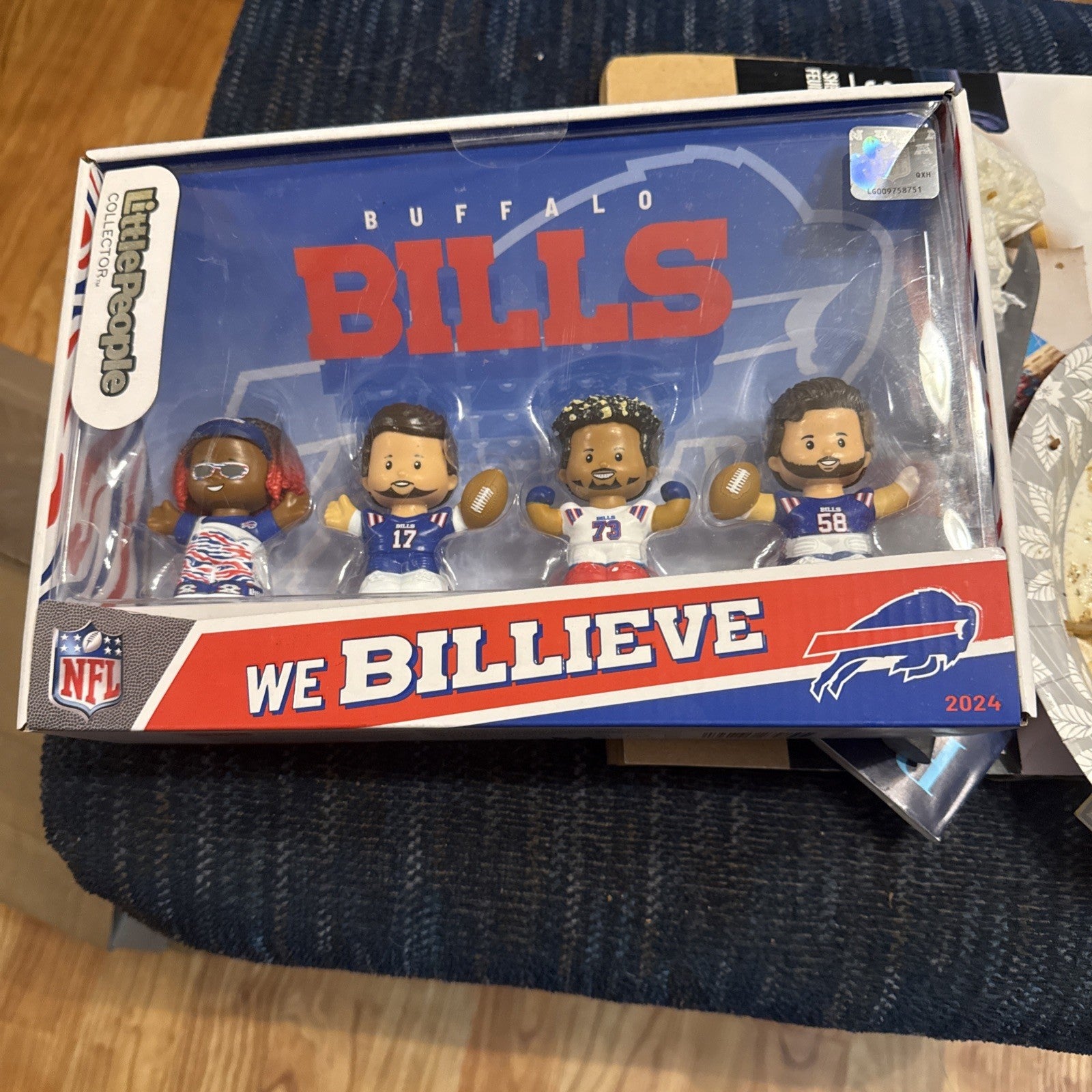 Fisher Price Little People Buffalo Bills 2024 Set Allen Dawkins Milano & Fan1