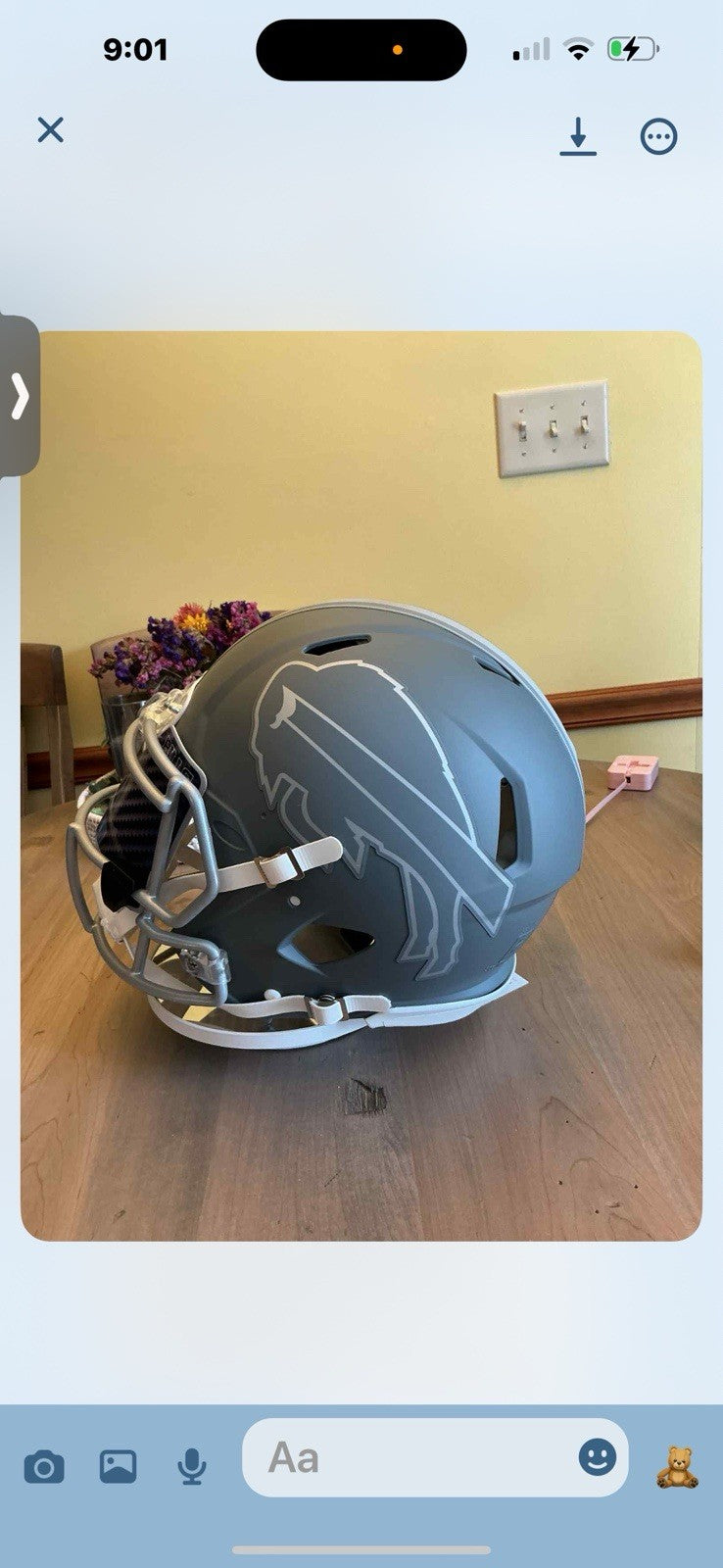 Josh Allen Signed Auto Full Size Authentic Slate Helmet w/visor!! Beckett COA2