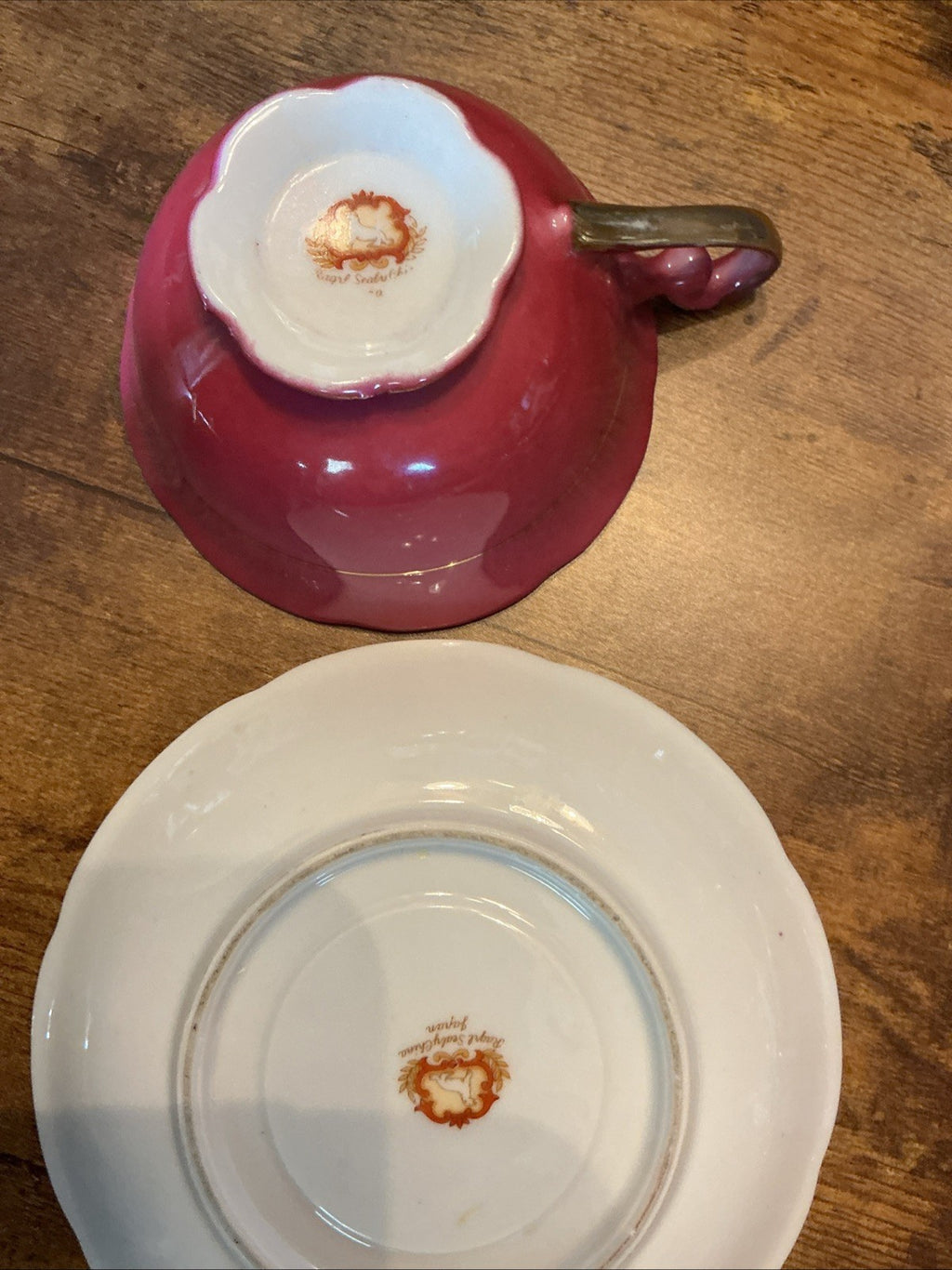ROYAL SEALY  tea cup and saucer reddish Purple floral made Japan CHN 193