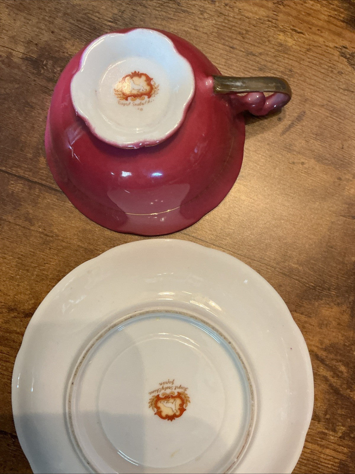 ROYAL SEALY  tea cup and saucer reddish Purple floral made Japan CHN 193