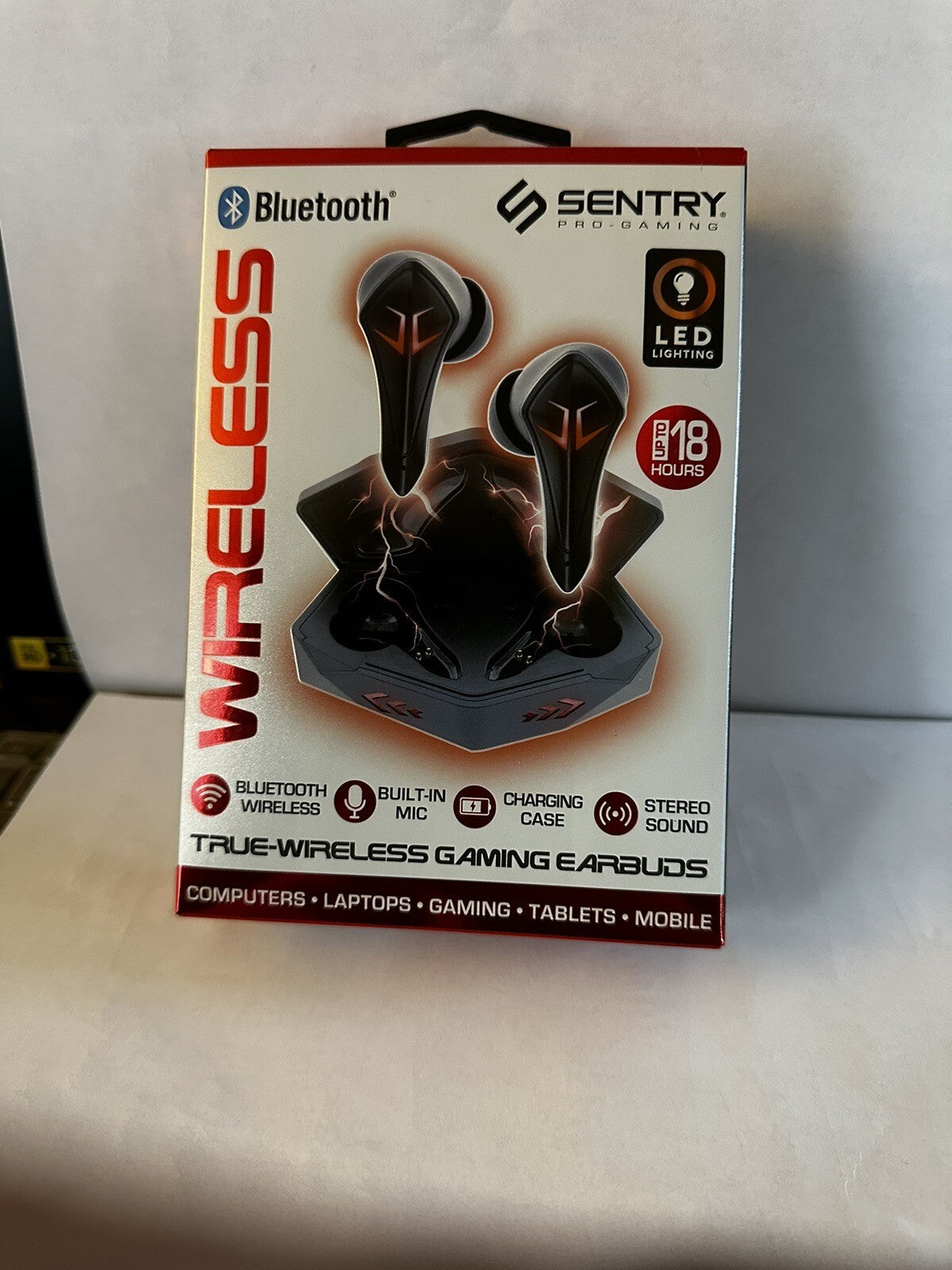 Sentry Wireless Pro True Wireless Light Up Earbuds Red or Green  BIN 991