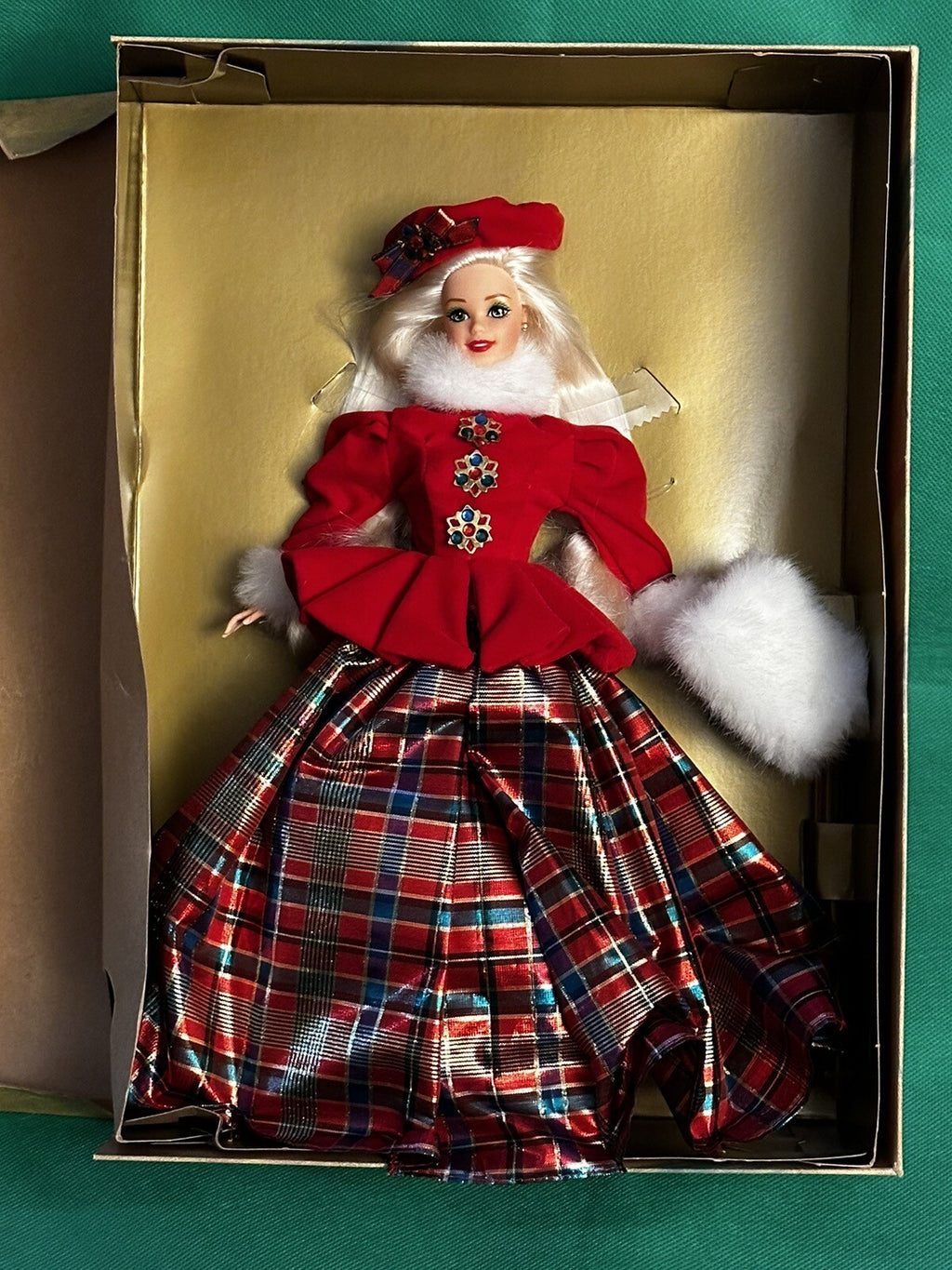 Mattel Blonde Barbie Doll Jewel Winter Princess 1996  NRFB 15826 NEW SHE 11