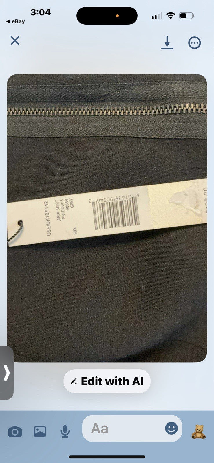 Womens Eli Tahari Black Skirt Size 6 NWT  BIN 31