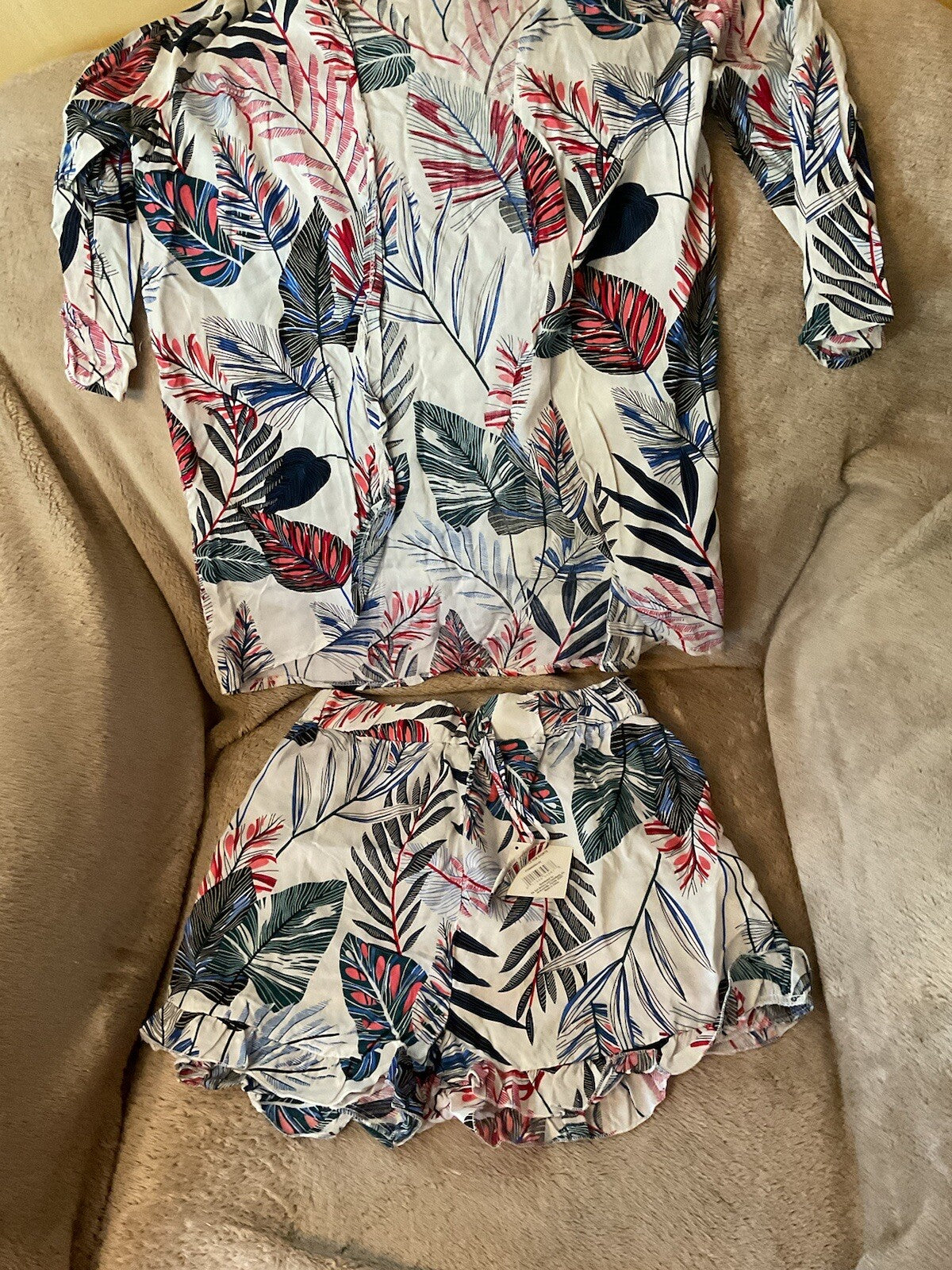 Sun& Fun Beach Cover Up Shorts Set Size M/L    B586 Long Bin2