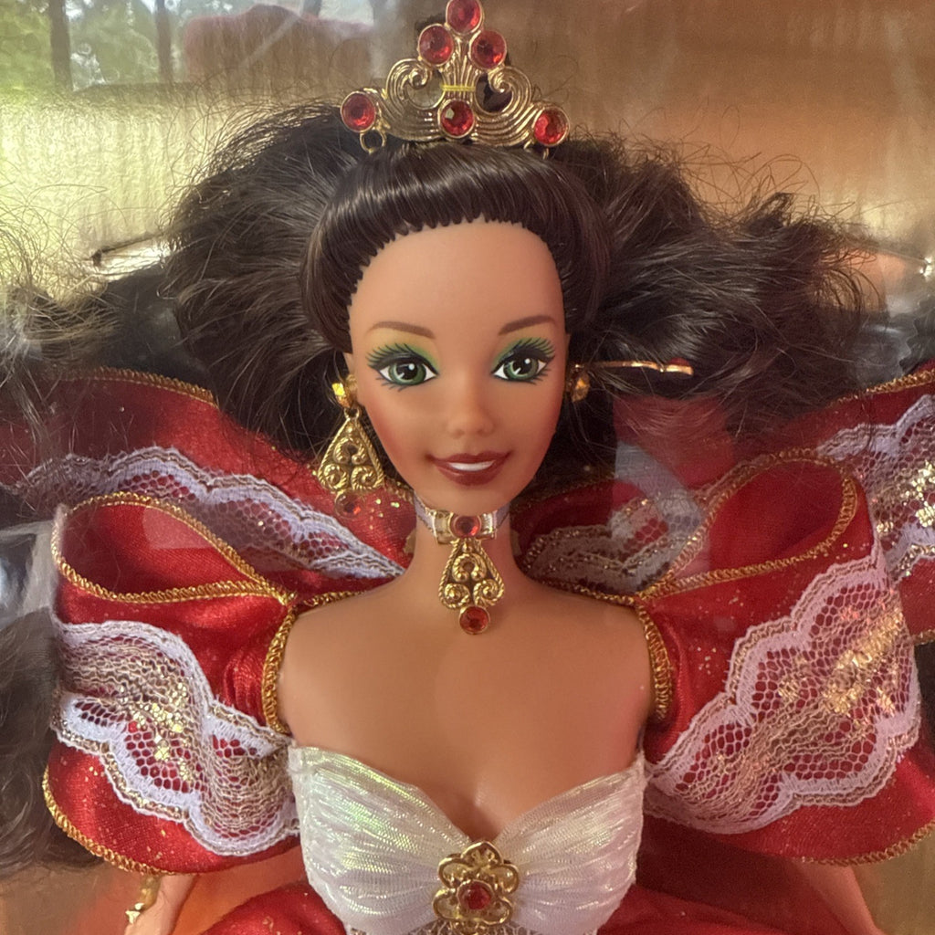 (2) Very Rare 1997, 1998 Holiday Barbie. Printing Mistakes On box! NIB. SHE1