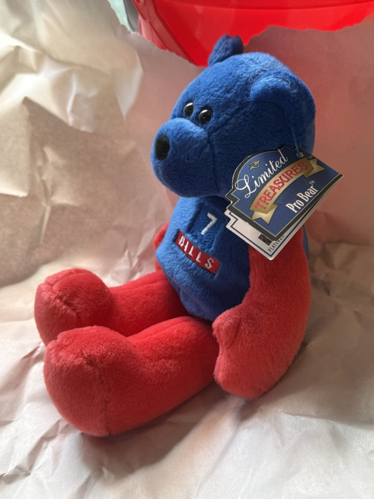 VTG  NFL Buffalo Bills Doug Flutie #7 Limited Treasures Bear 1999 Plush BIN 991