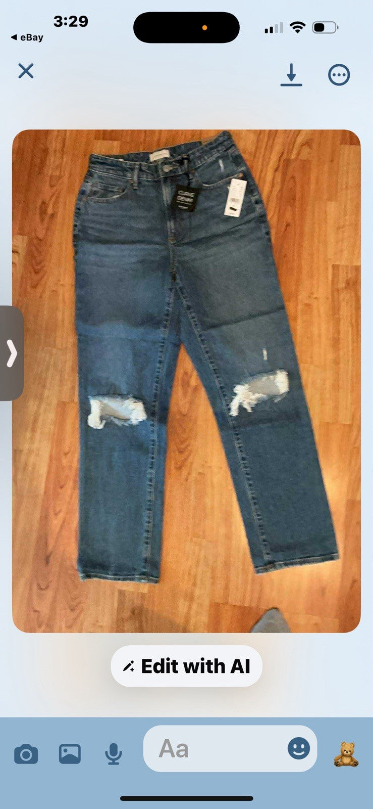 Pacific Sun Jeans Women’s Size 26 Curve Straight Distress Basic Blue Denim BIN 30