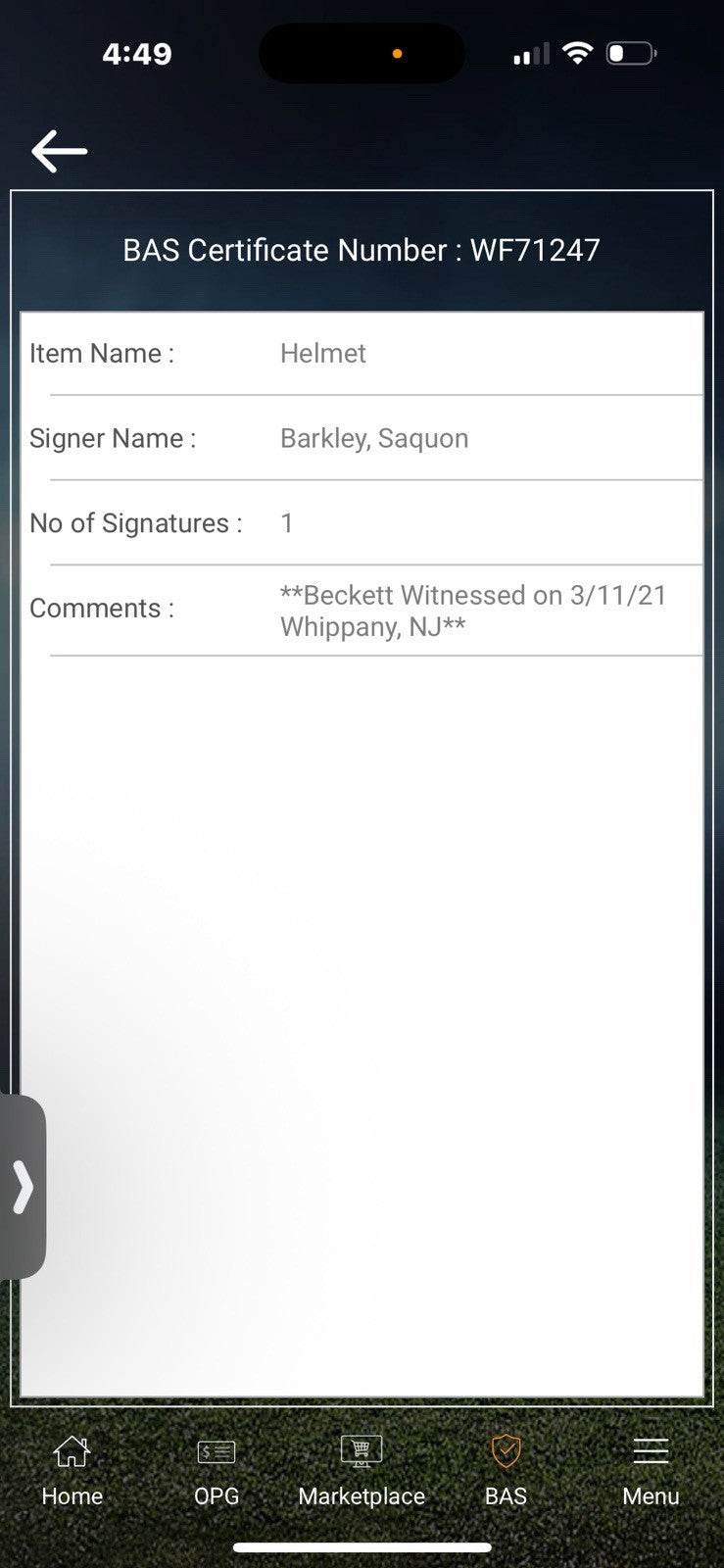 Saquon Barkley Autographed Full Size Replica Matte Black5