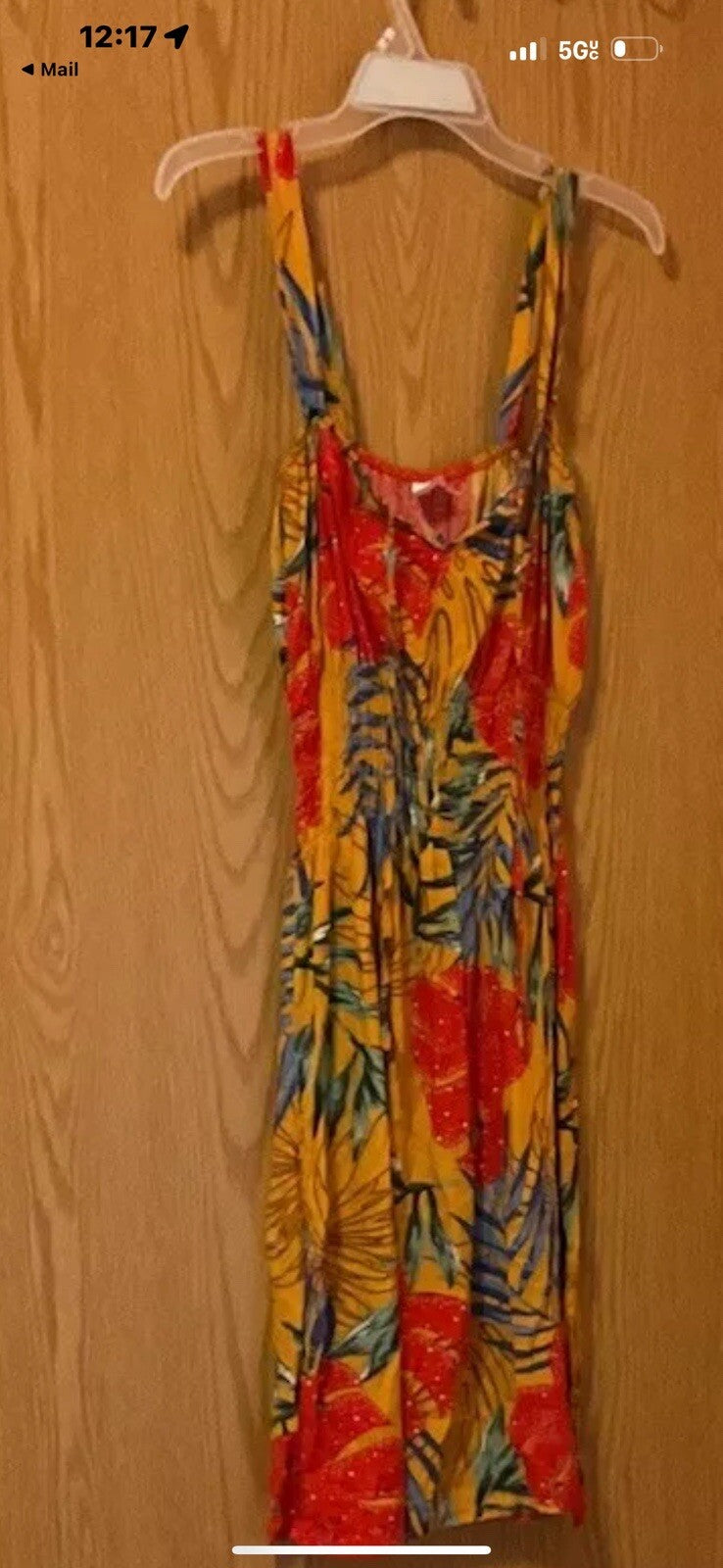 Sun & Fun Red Floral  Sleeveless Sun Dress  Size Lg/xL  BIN 61