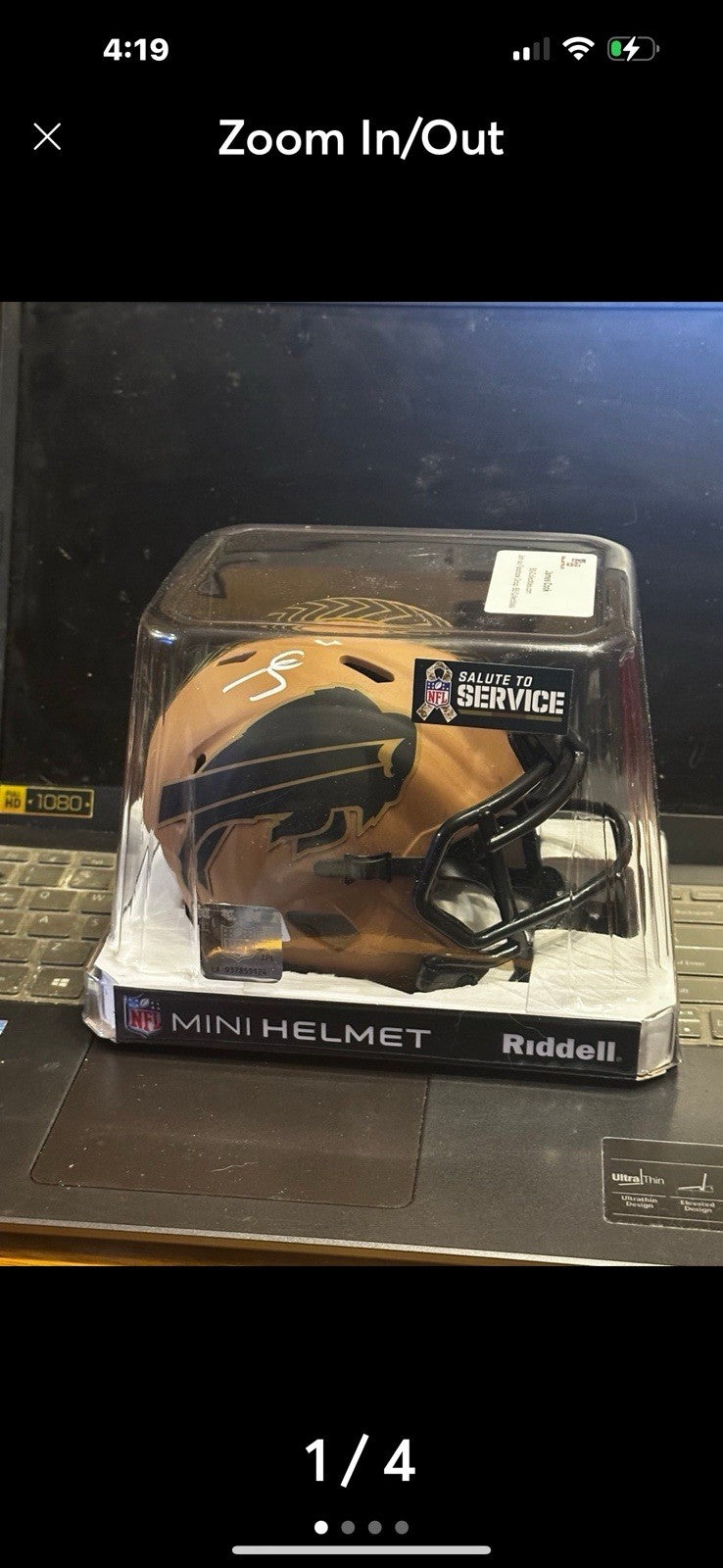 Mini JAMES COOK BUFFALO BILLS SALUTE THE SERVICE MINI HELMET - BAS COA0