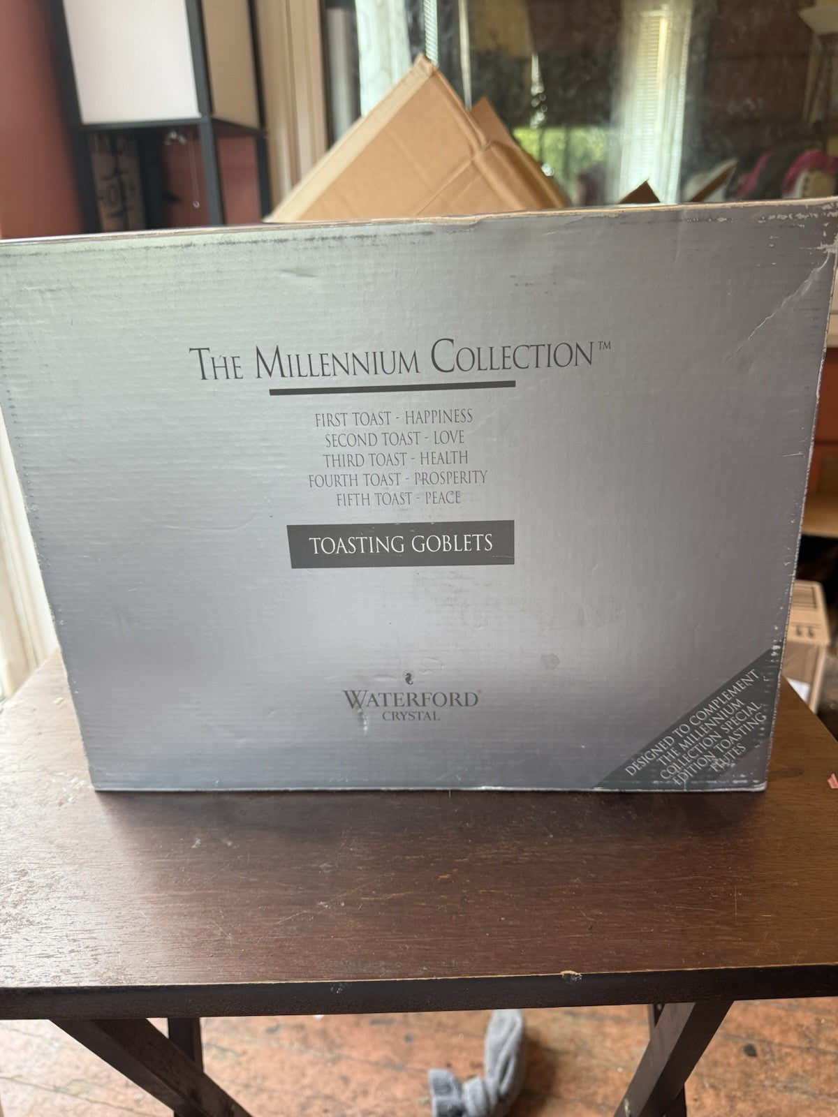 Waterford Crystal MILLENNIUM HEALTH Toasting Goblet Balloon  Glass 8" RETIRED0