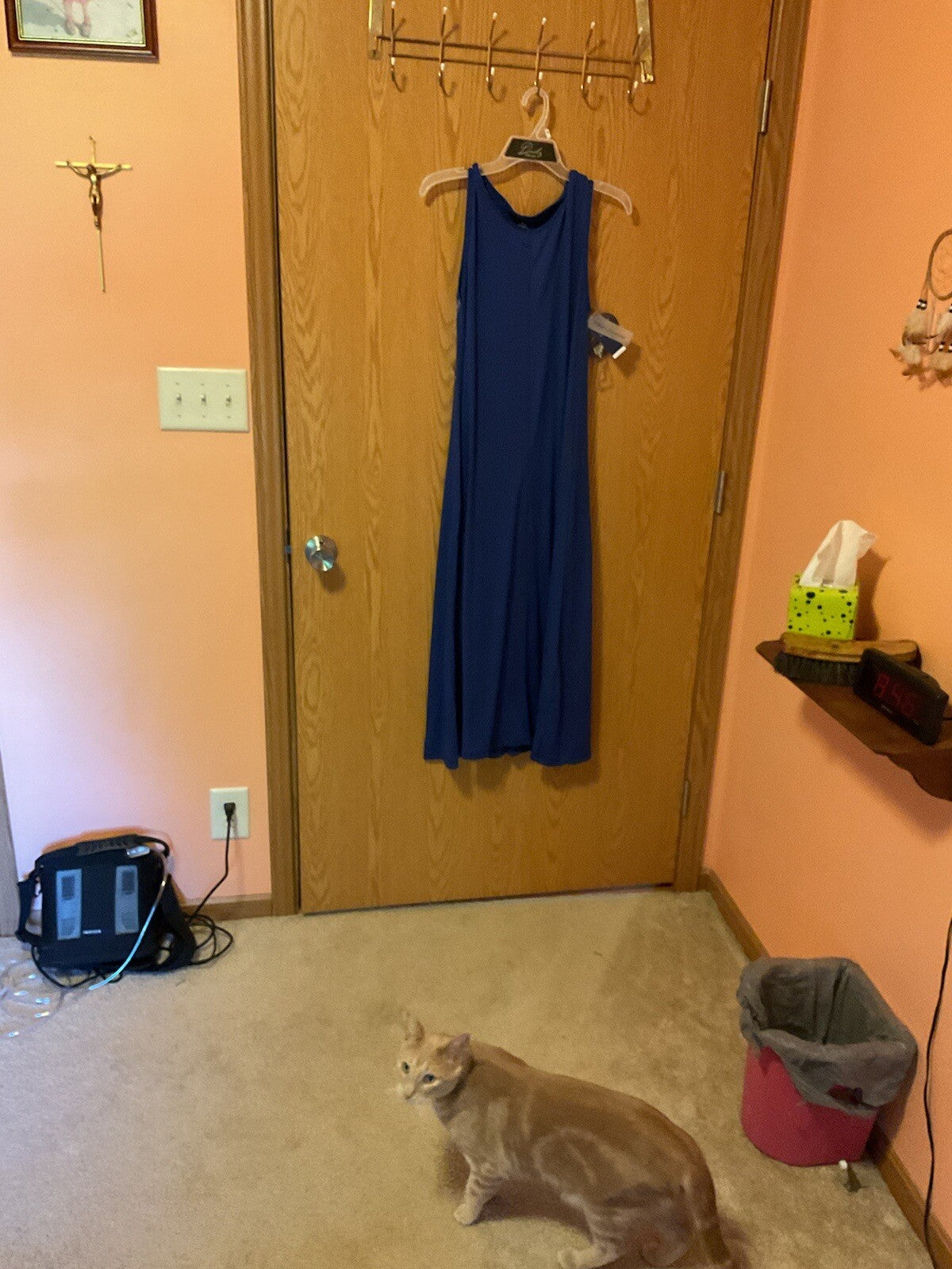 Daily Ritual Women's Round Neck Sleeveless Blue Midi Tank Dress Small BIN 60