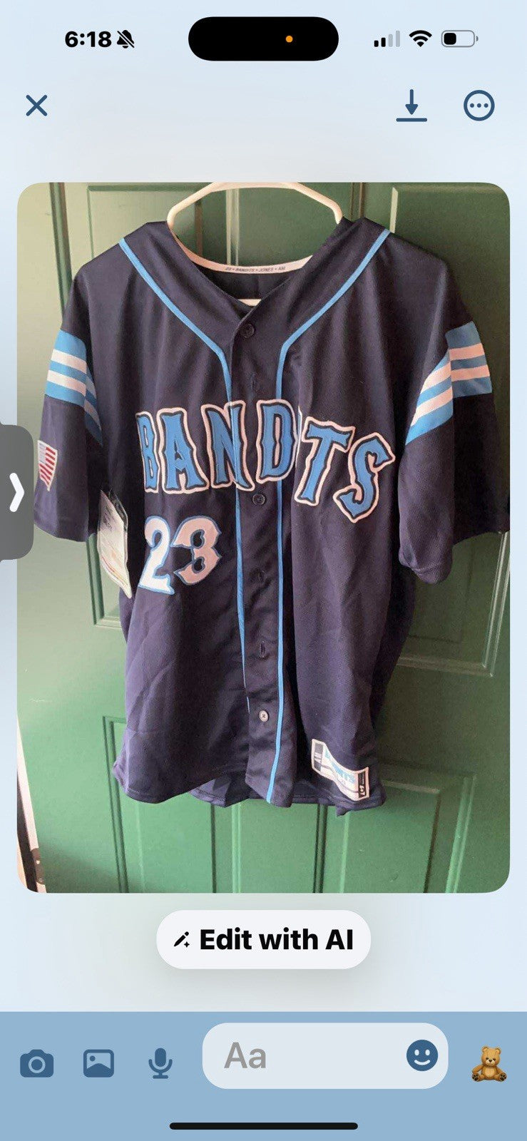 GARB ATHLETICS Adult Bandits #23 JONES Baseball Jersey Sz. M NEW SEWN BIN 30