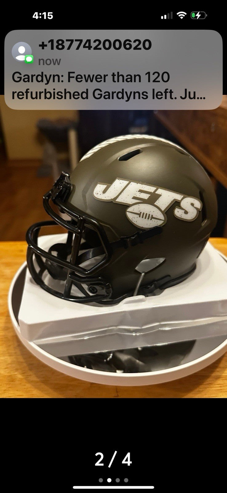 New York Jets Breece Hall RB autographed STS Mini Helmet Fanatics authentication1