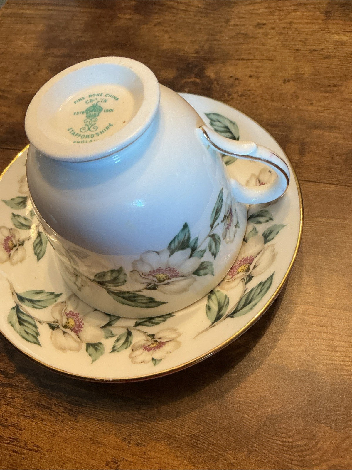 Crown Staffirdshire Pear Blossom Tea Cup And Saucer. CHN 01.3