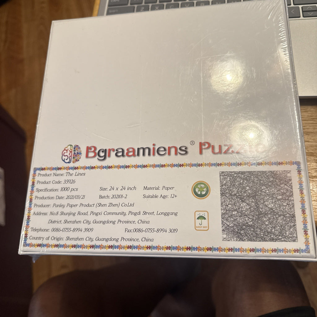 Bgraamiens Puzzle-The Lines -1000 Pieces Black and White SEALED BIN 92