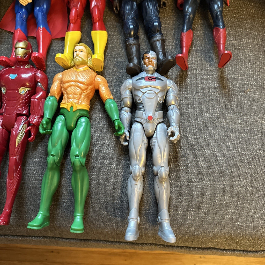 Marvel & DC Comics Figures Lot Of (8) 11-12" Hasbro Superman, Aquaman, SEE PIC5